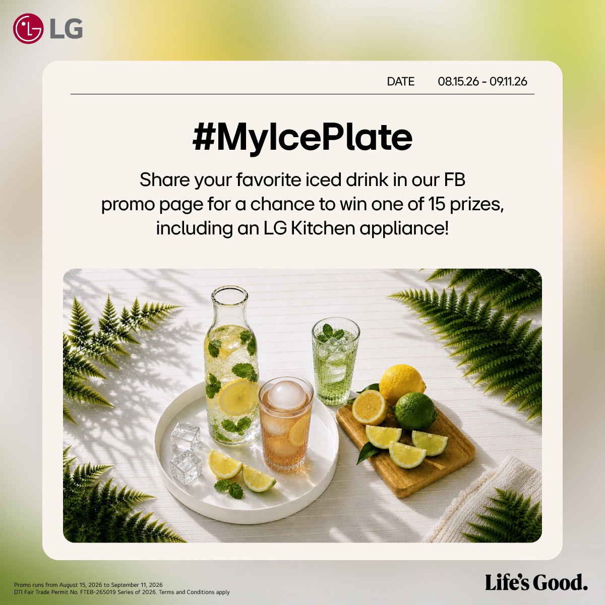 LG Global Facebook ad: Your original photo of an ice-inspired drink, food…