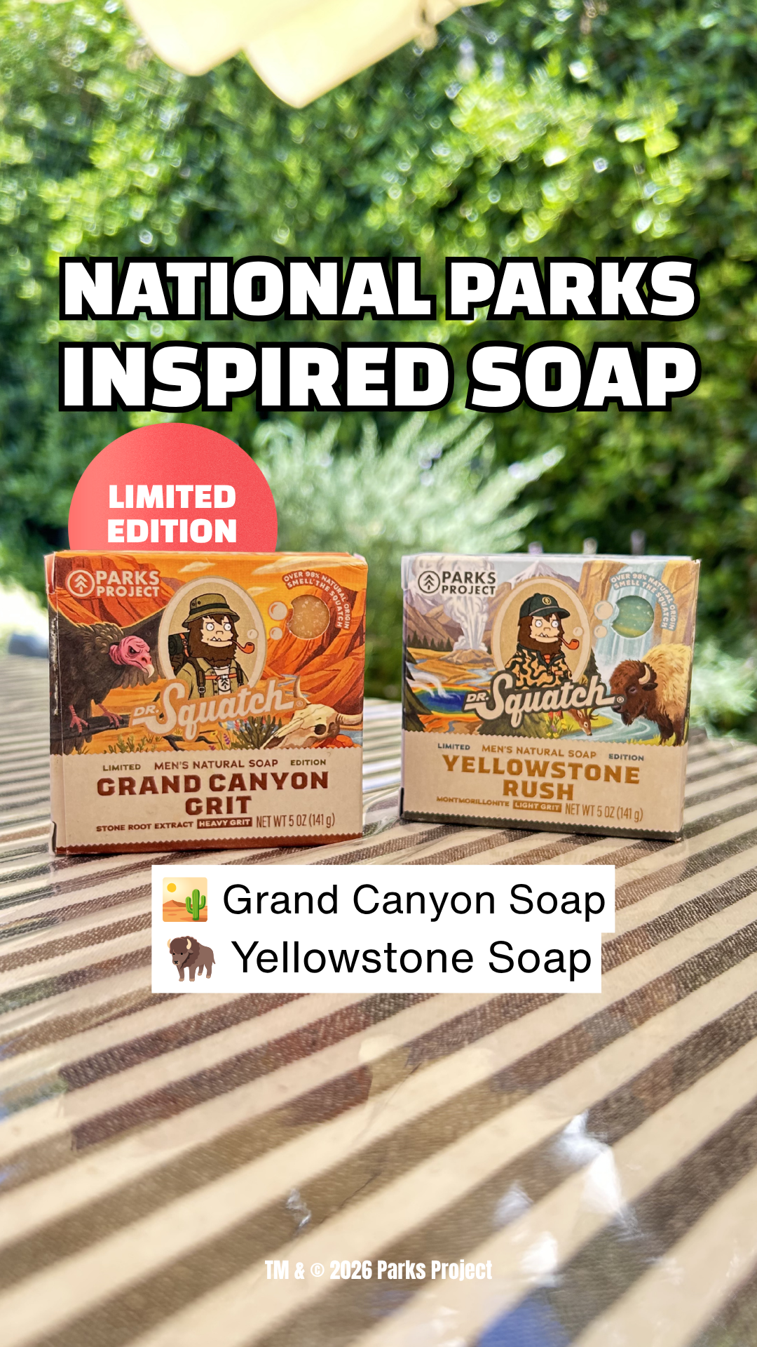 Dr. Squatch Facebook ad: NEW: NATIONAL PARK SOAP