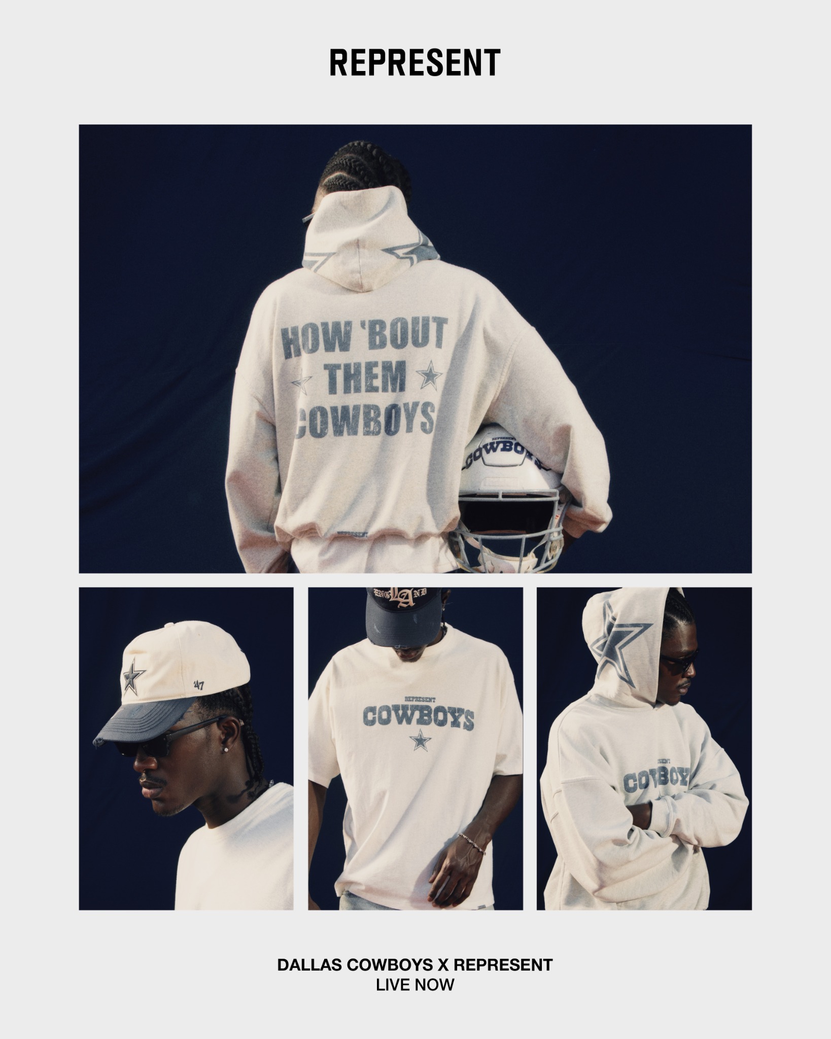 Represent Clo Facebook ad: Now Restocked.