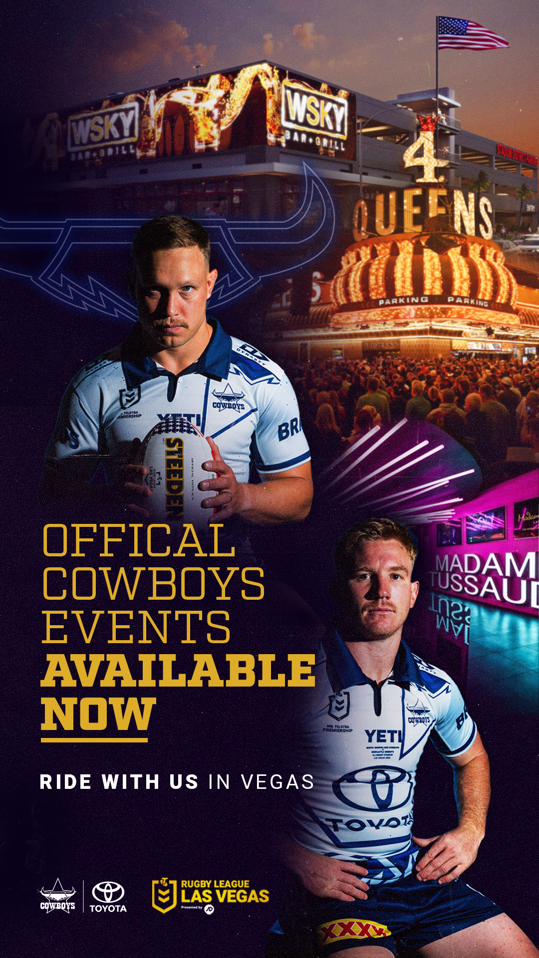 North Queensland Toyota Cowboys Facebook ad from Feb 14, 2026