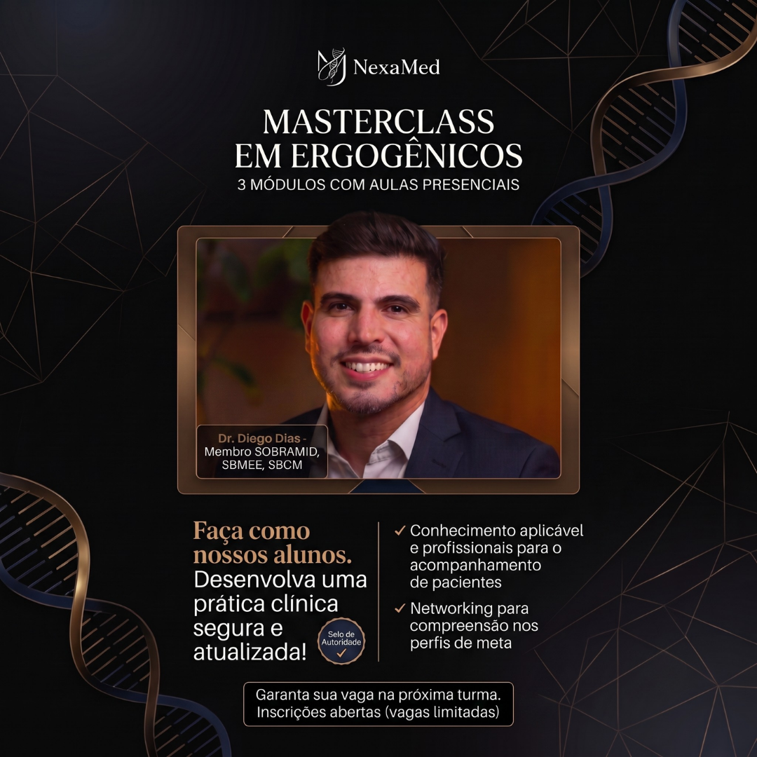 Nexamed Facebook ad: Curso com certificação - Masterclass em Ergogênicos