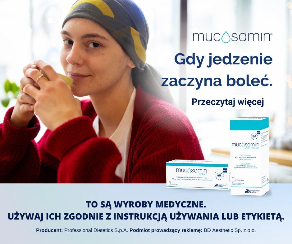 Vulnamin & Mucosamin Polska Facebook ad: Leczenie onkologiczne to nie tylko walka z chorobą.