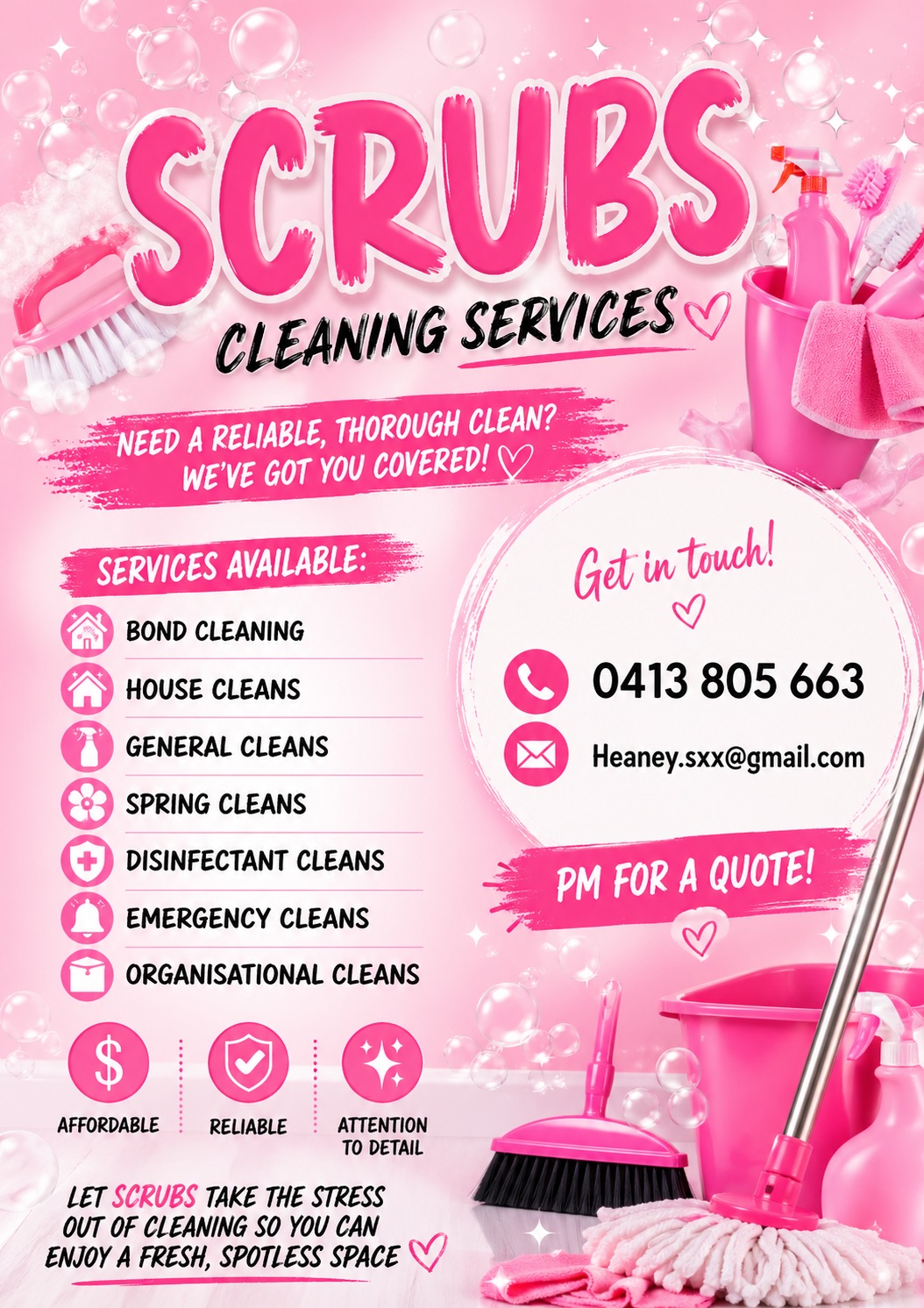 Scrubs cleaning services Facebook ad