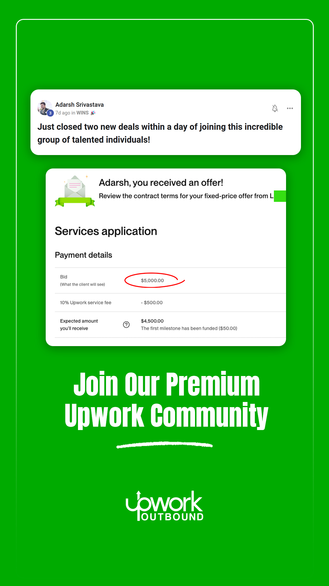 Upwork Outbound Facebook ad