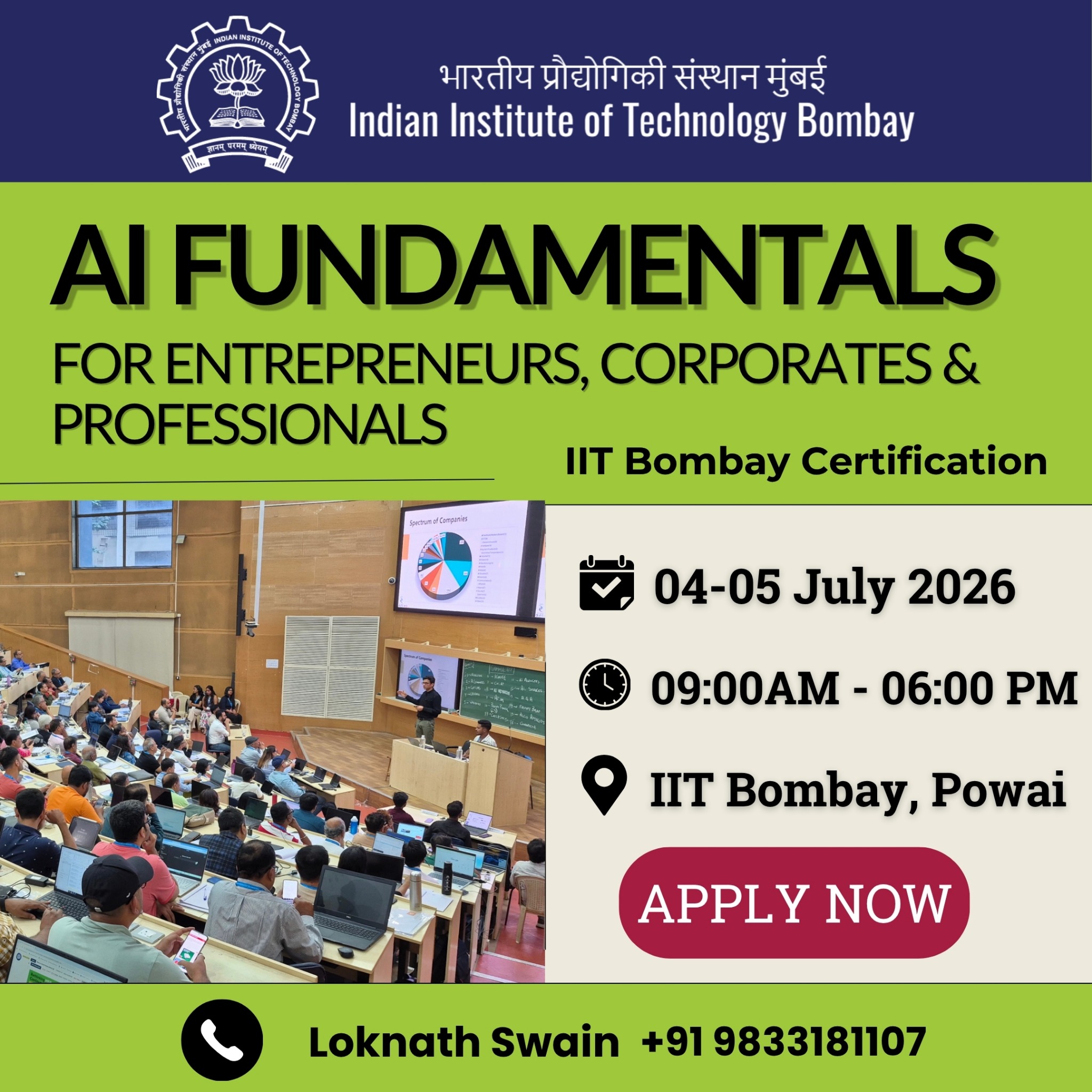 AI Mastery Mentor Facebook ad: IIT Bombay launches 14th AI 2 days Training