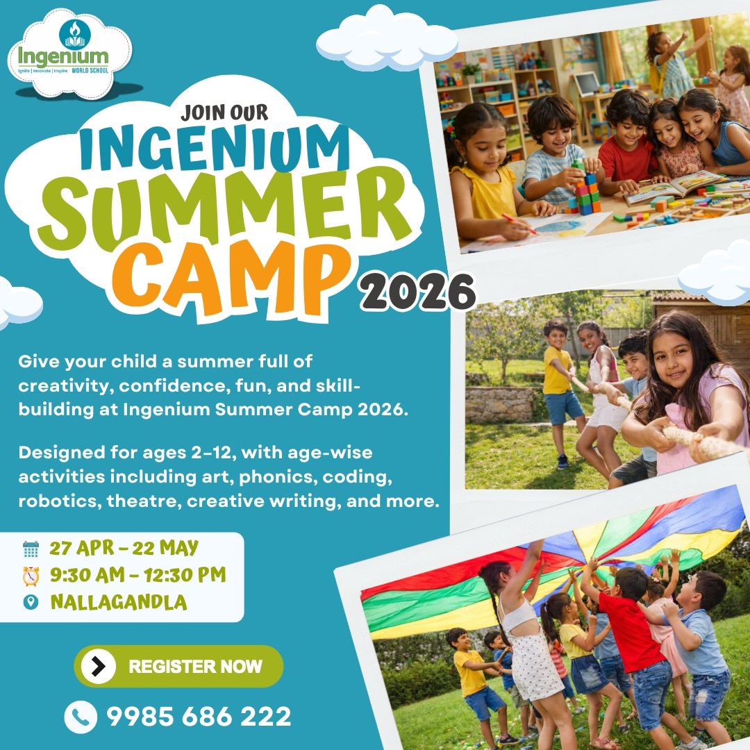 Ingenium School Nallagandla Facebook ad: Summer Camp 2026! Enrol Now