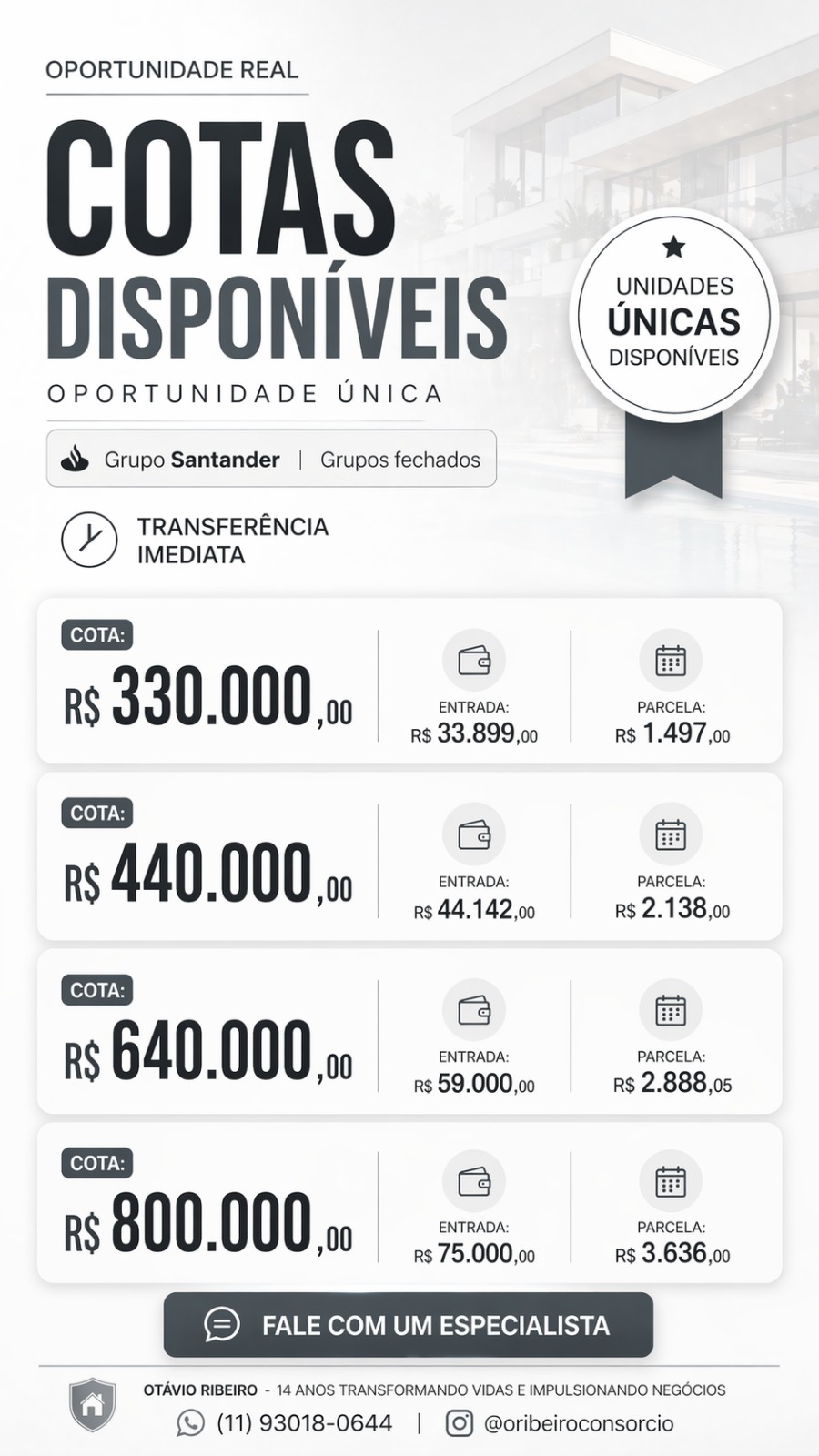 Oribeiroconsorcio Facebook ad from Jun 27, 2026
