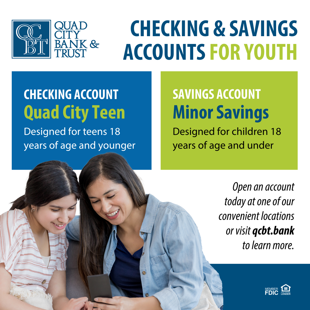Quad City Bank & Trust Facebook ad: Teen accounts!
