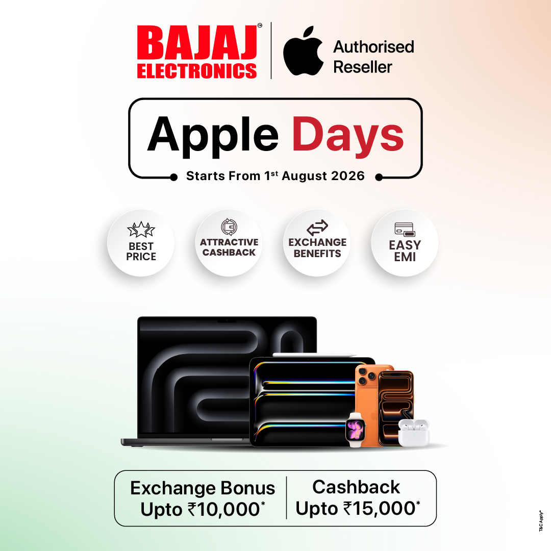 Bajaj Electronics Facebook ad: Apple Days are back at Bajaj Electronics with…