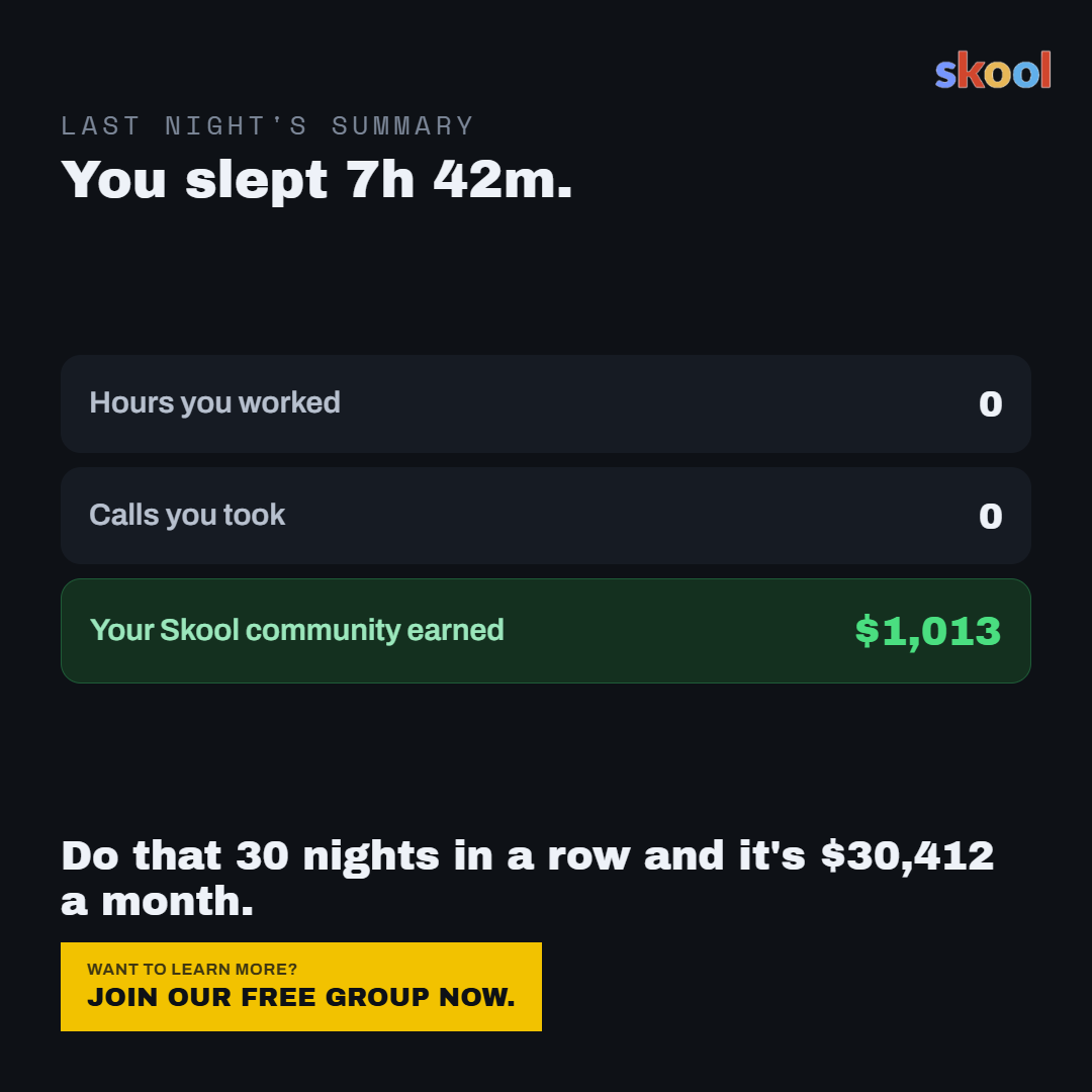 Christian Crenshaw Facebook ad: You Earned This In Your Sleep