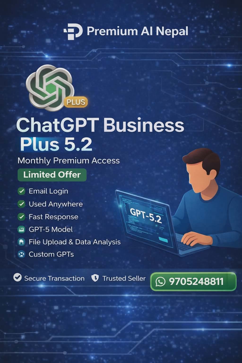 premium AI Nepal Facebook ad: ChatGPT Business Plus