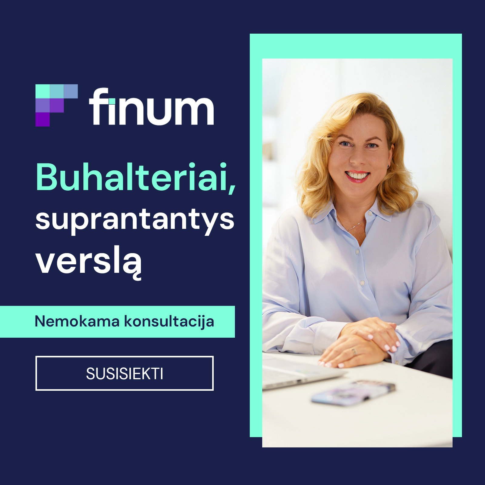 FINUM Facebook ad: Buhalteriai suprantantys verslą