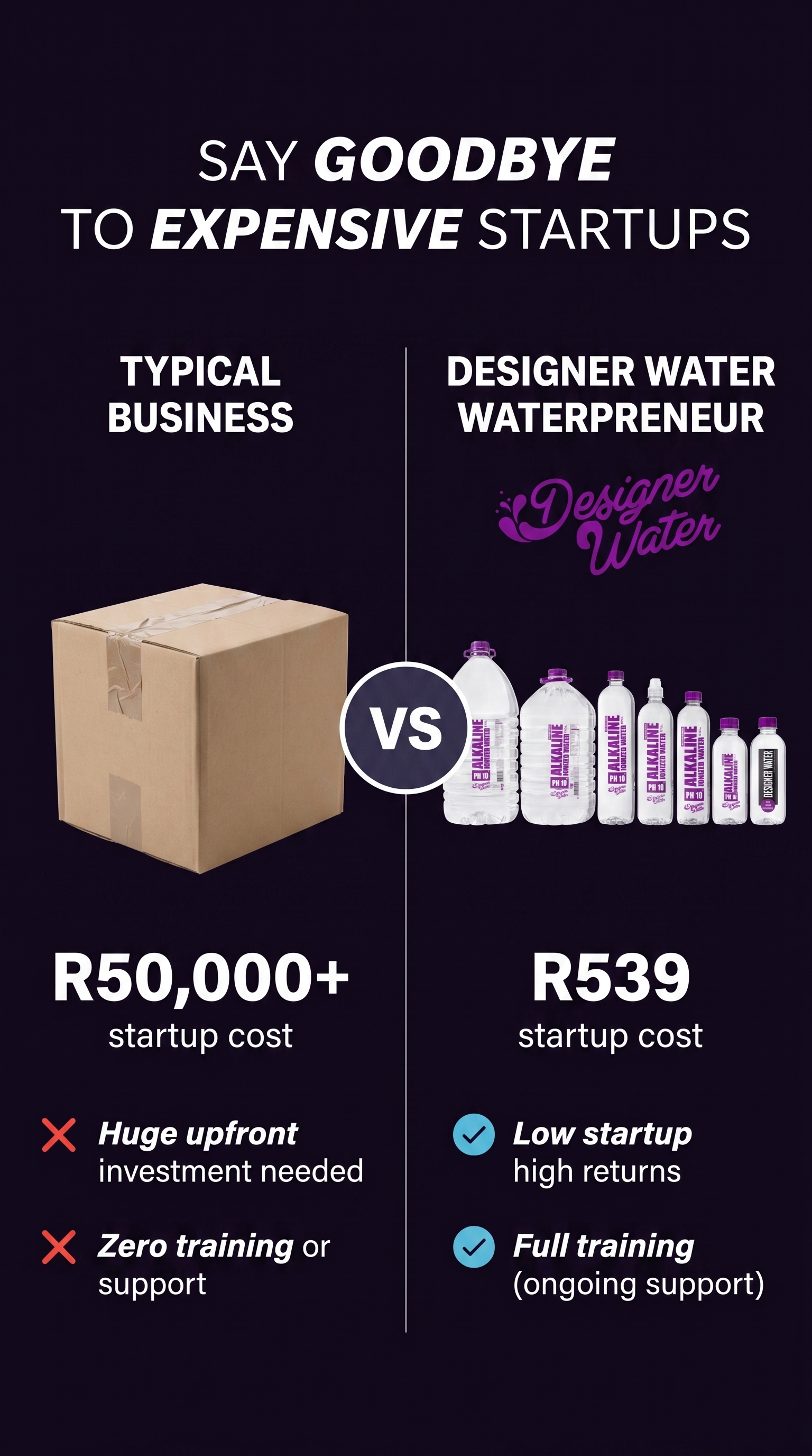 Designer Water Facebook ad