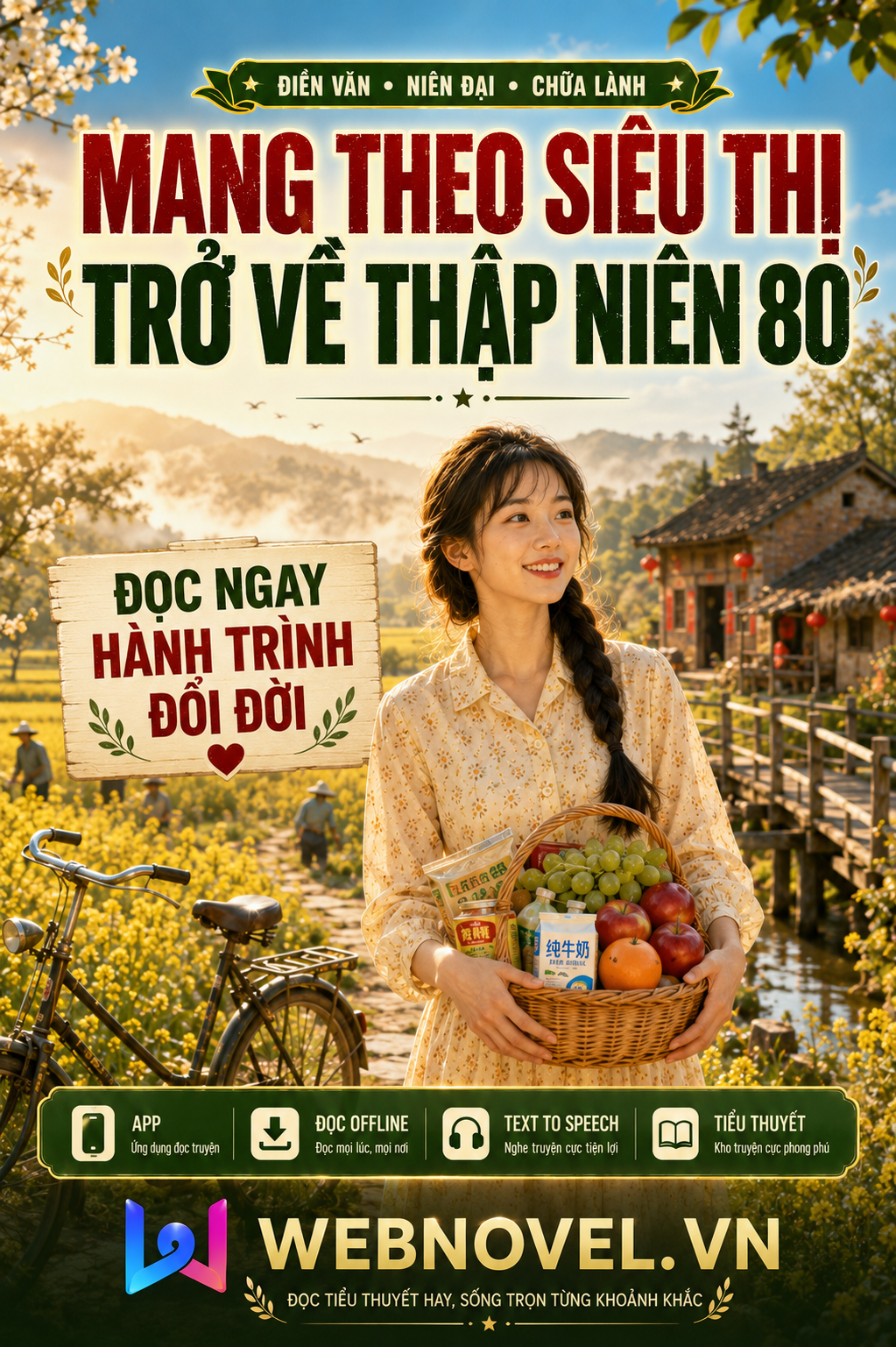 Webnovel.vn Facebook ad: Mang Theo Siêu Thị Về Thập Niên 80