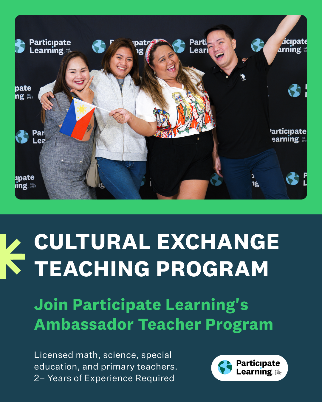 Participate Learning Facebook ad: Start Teaching with Participate Learning!