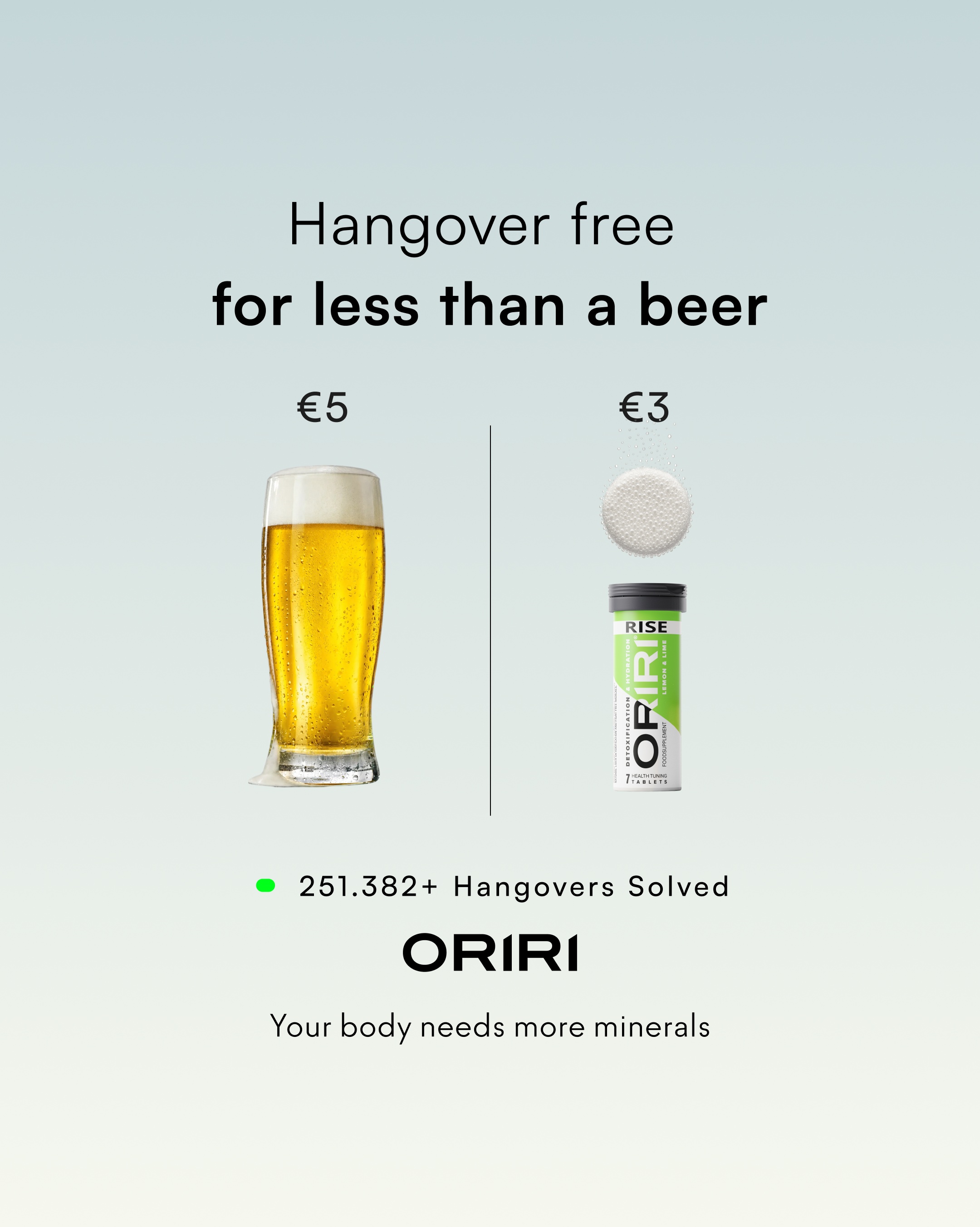 ORIRI Facebook ad: Hangover? We’ve Got You Covered.