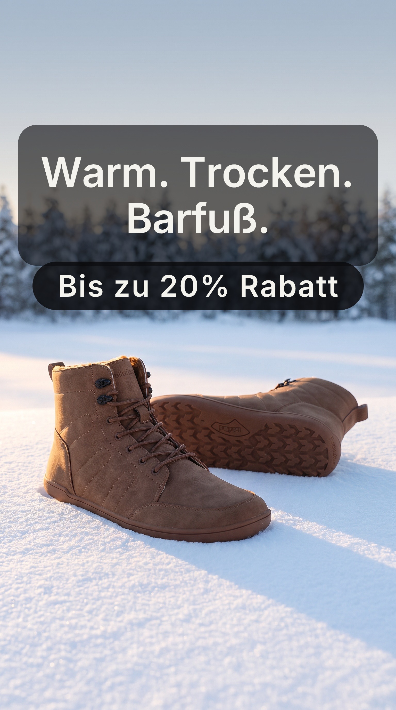 Freiluftkind Facebook ad: Warm, trocken & trotzdem echtes Barfußgefühl