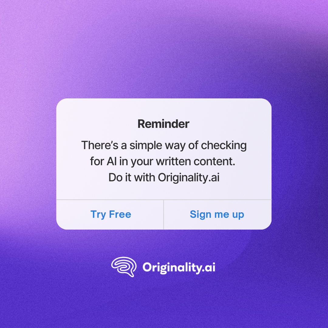 Originality.AI - AI Detection and Plagiarism Checking Facebook ad