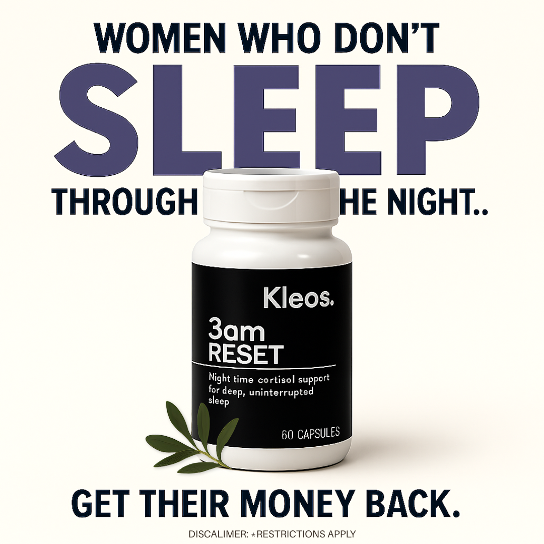 KLEOS Facebook ad: No More 3AM Wake-Ups (No Melatonin)