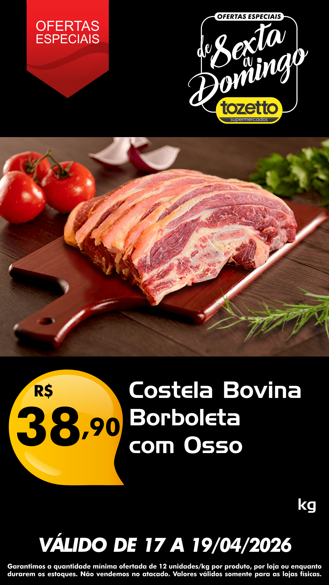 Supermercados Tozetto Facebook ad from Apr 16, 2026