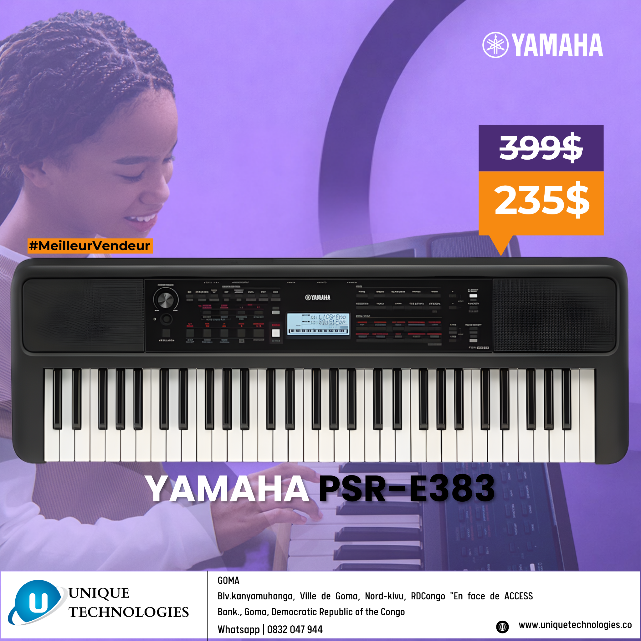 Unique Technologies Goma Facebook ad: MÉGA VENTE D'ÉLECTRONIQUE ET D'AUDIO À GOMA!