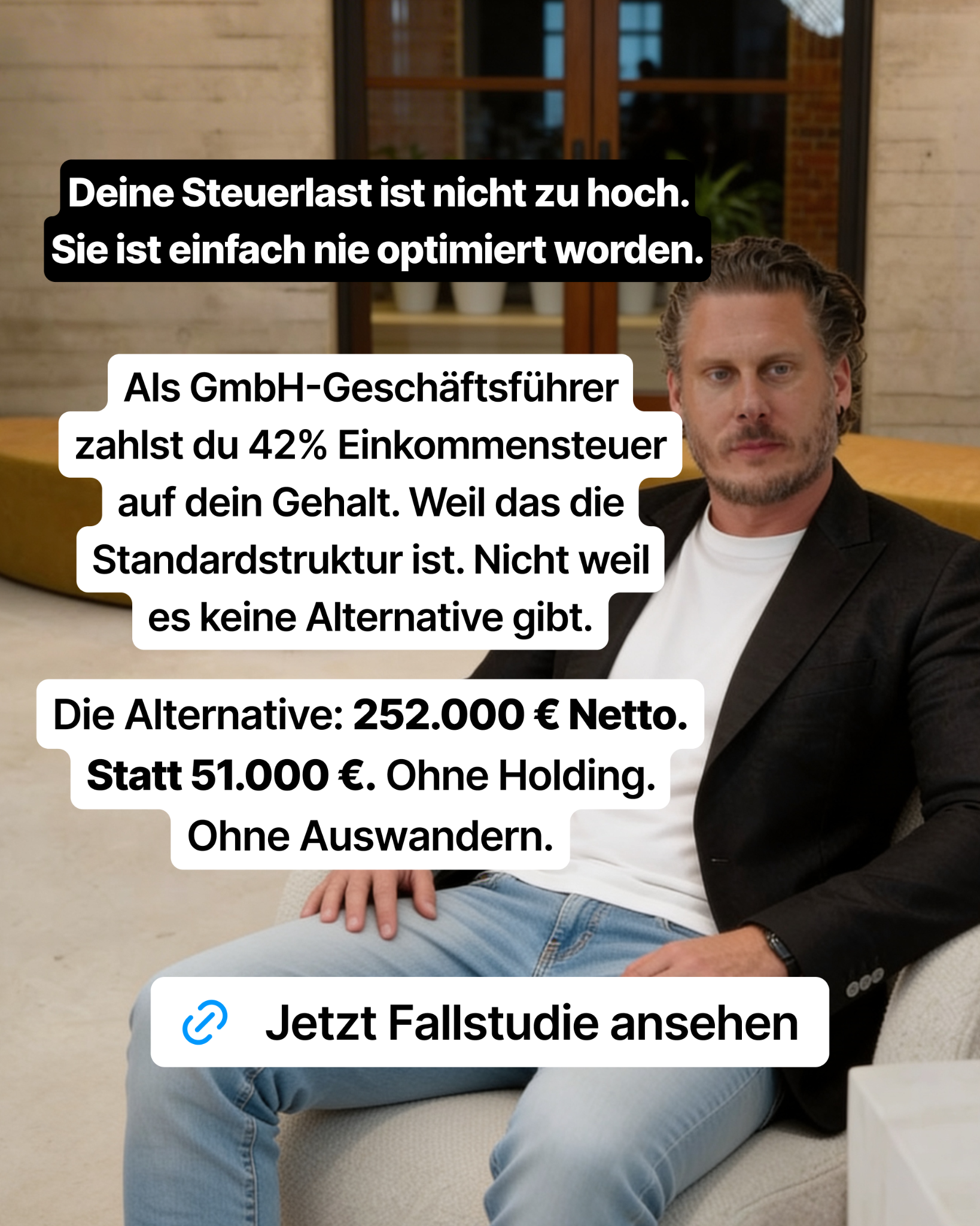 Marvin Großkrueger Facebook ad: Finde heraus, wie viel Steuer du legal sparen könntest