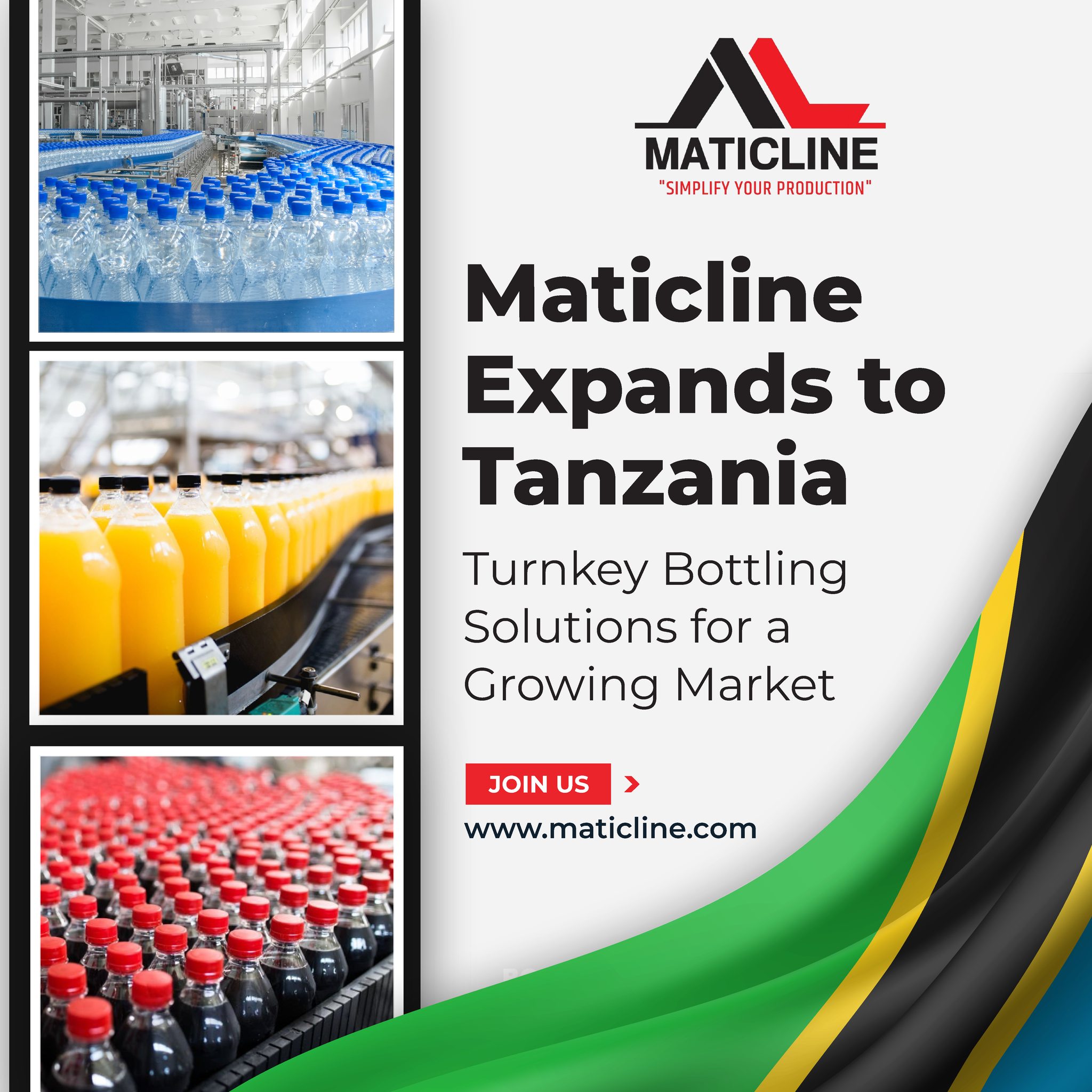 Maticline Industries Tanzania Facebook ad: Maticline Expands to Tanzania: Turnkey Bottling Solutions…