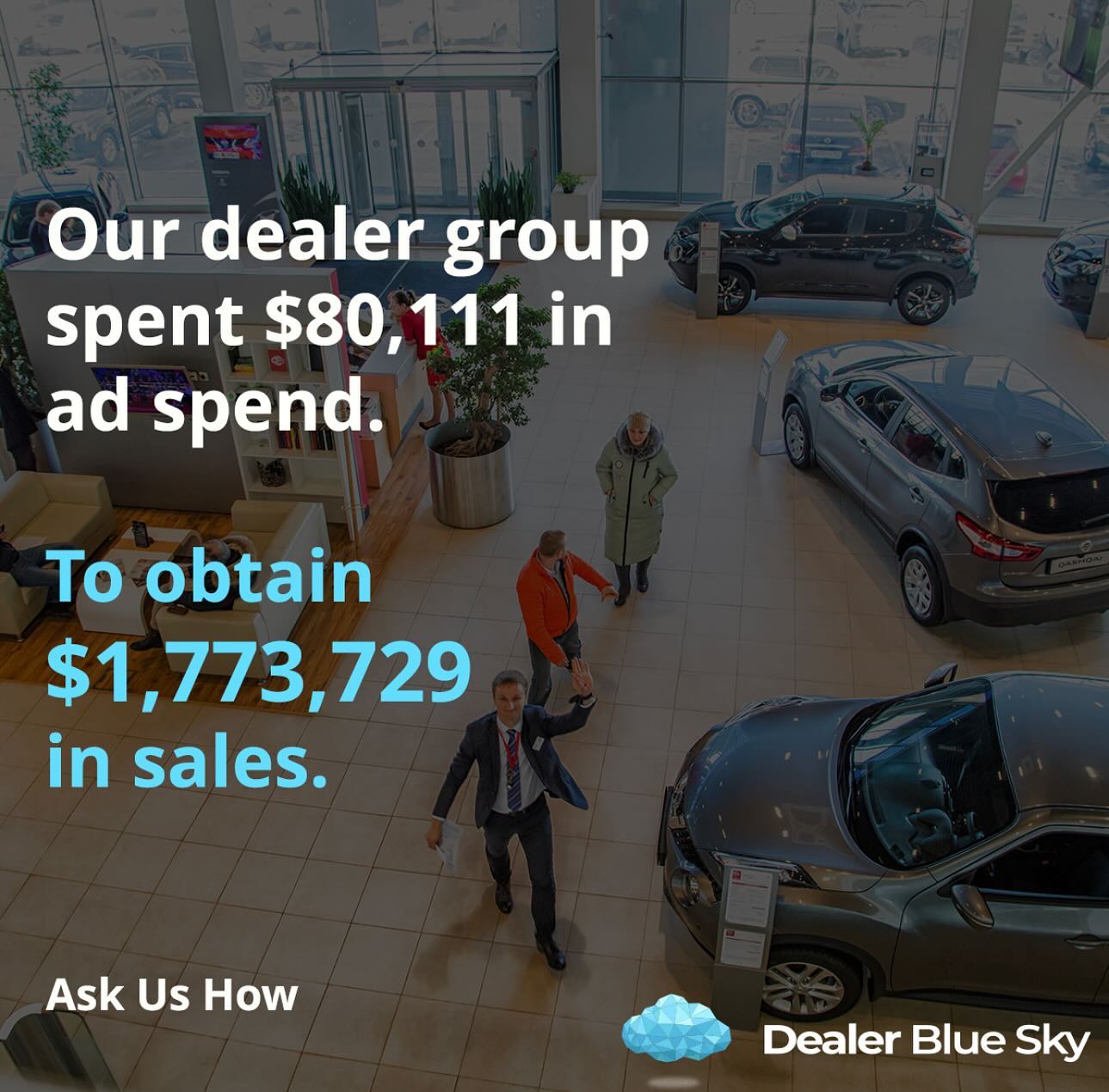 Dealer Blue Sky Facebook ad: Get 22x Return On Your Ad Spend