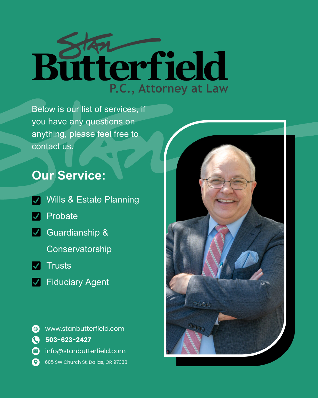 Stan Butterfield P.C. Facebook ad: Stan has spent his adult life helping senior…