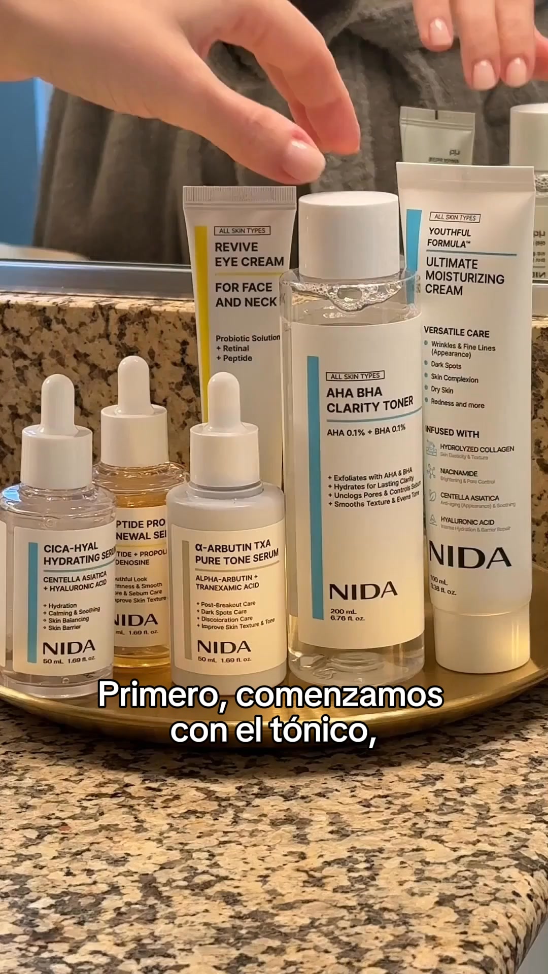 NIDA Skincare Facebook ad: 7 Productos Tamaño Completo por $71