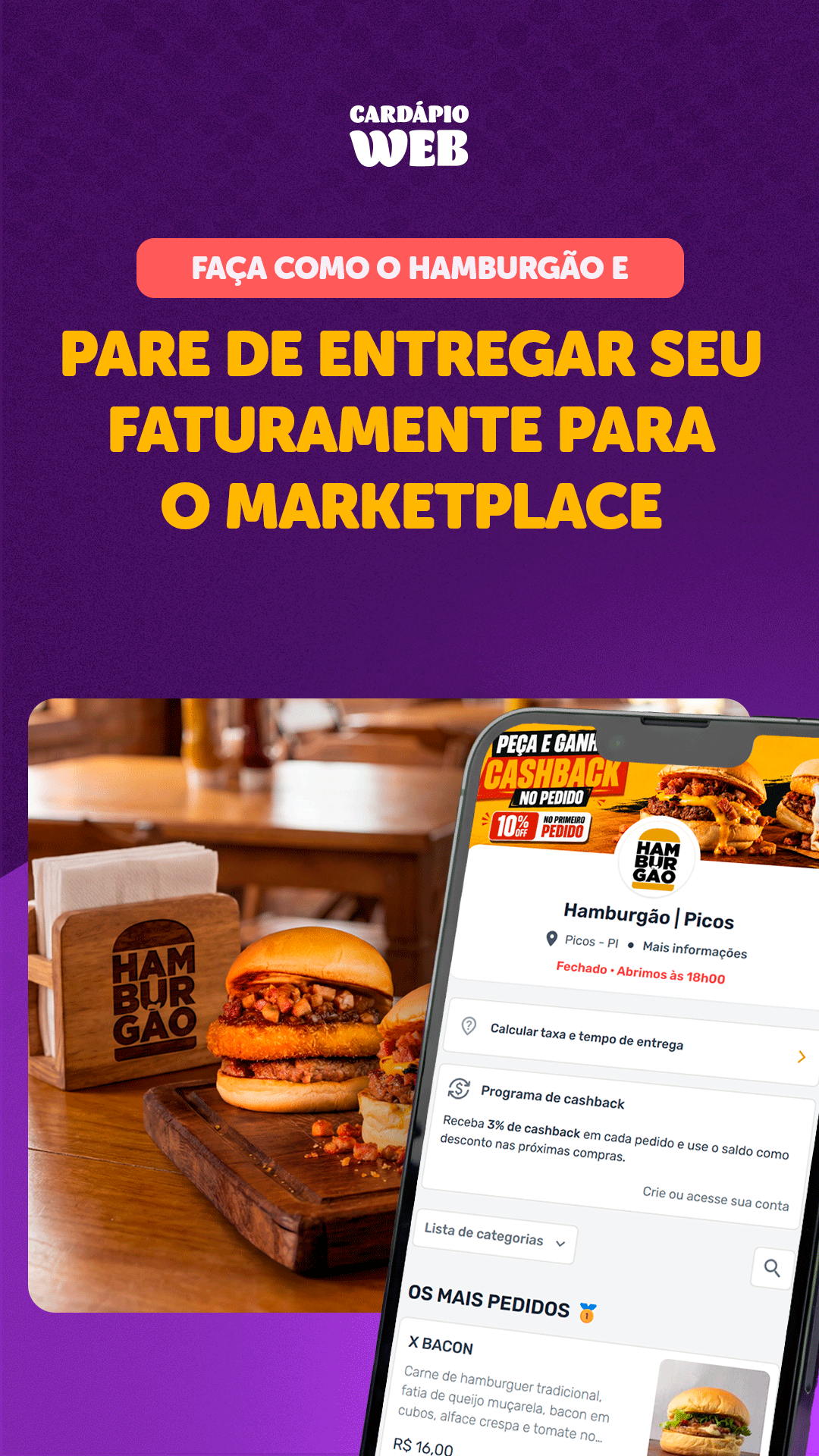 Cardápio Web Facebook ad