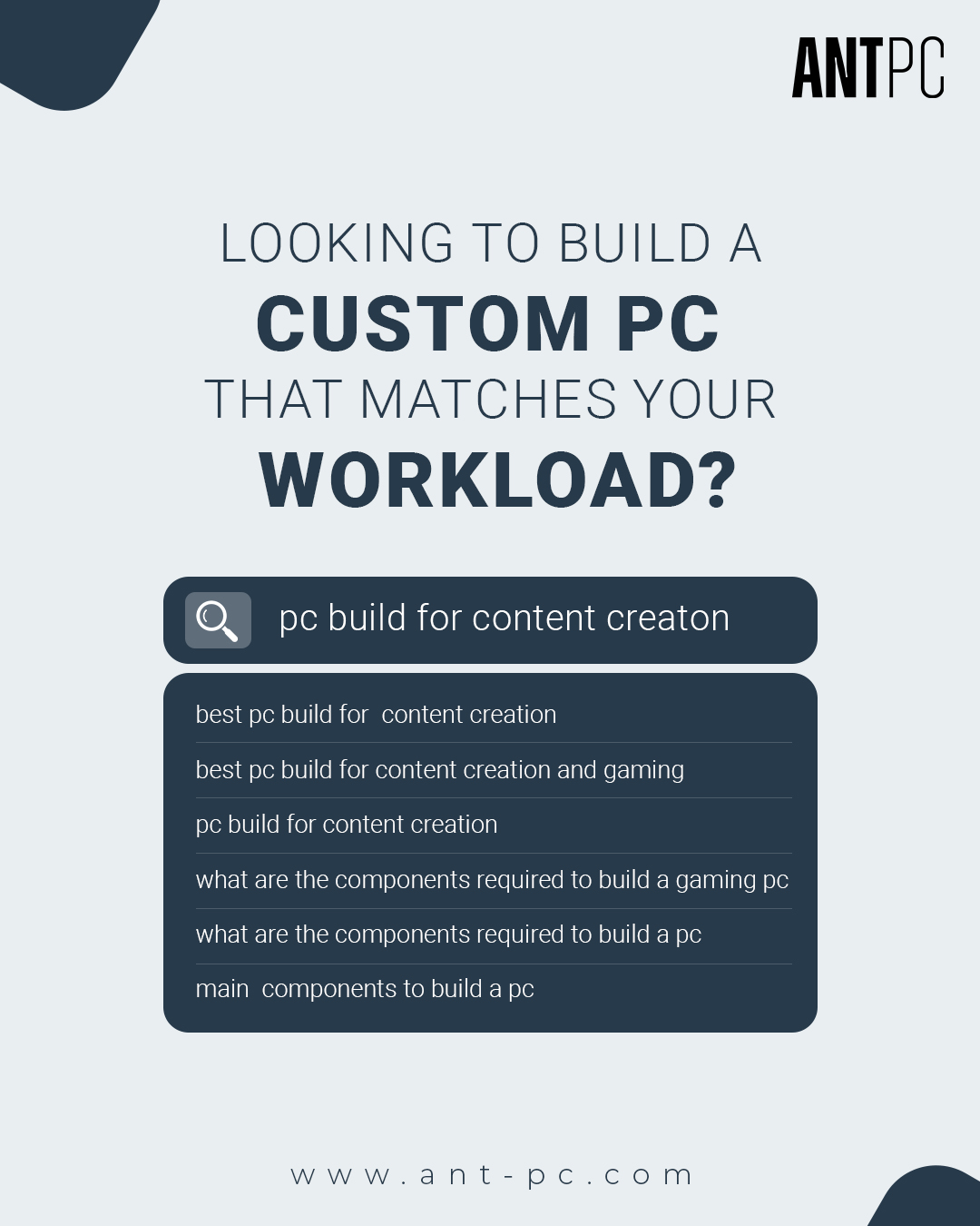 ANT PC Facebook ad: Still searching for the right PC build for…