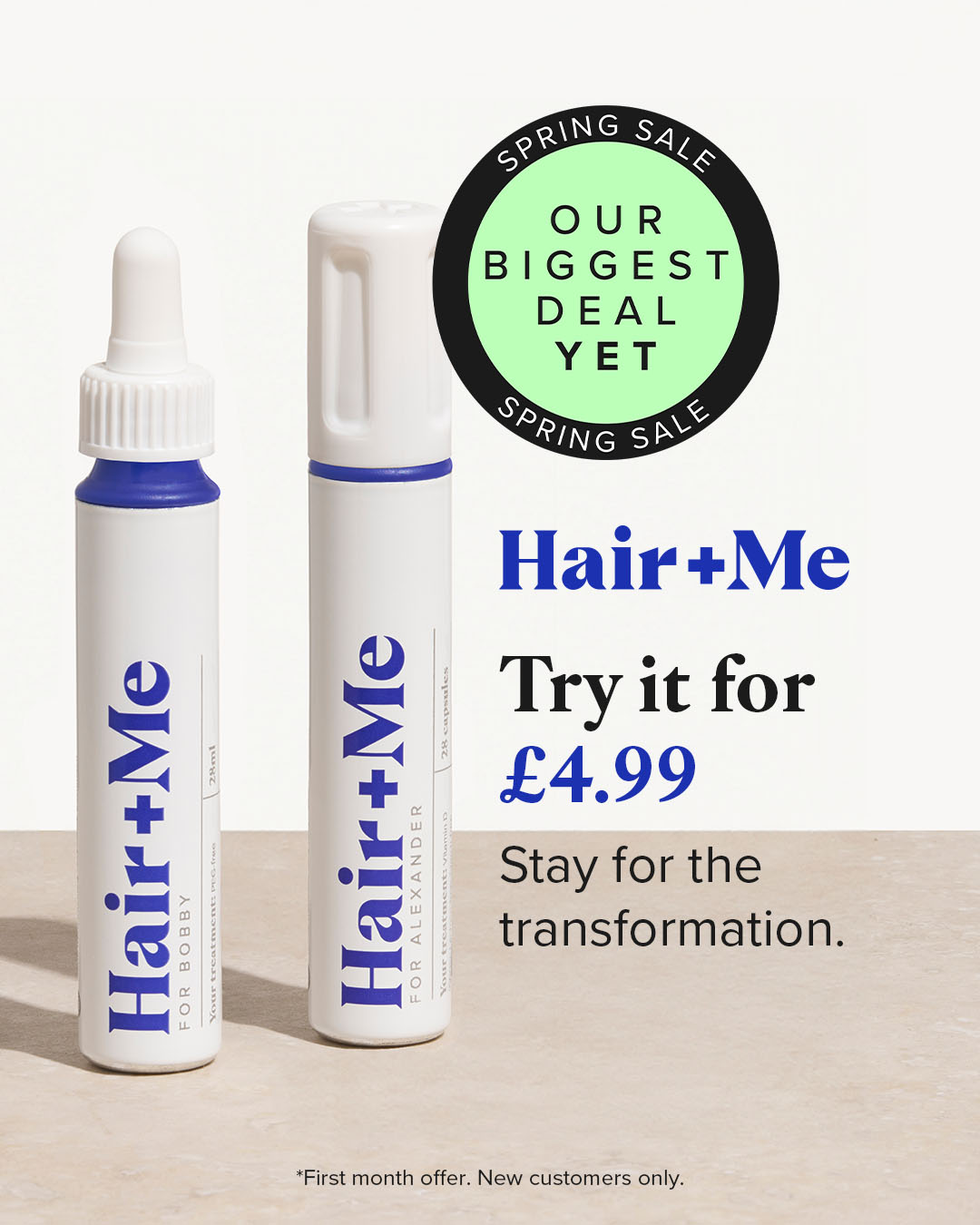 Hair + Me Facebook ad: Get growing for just £4.99 this Spring