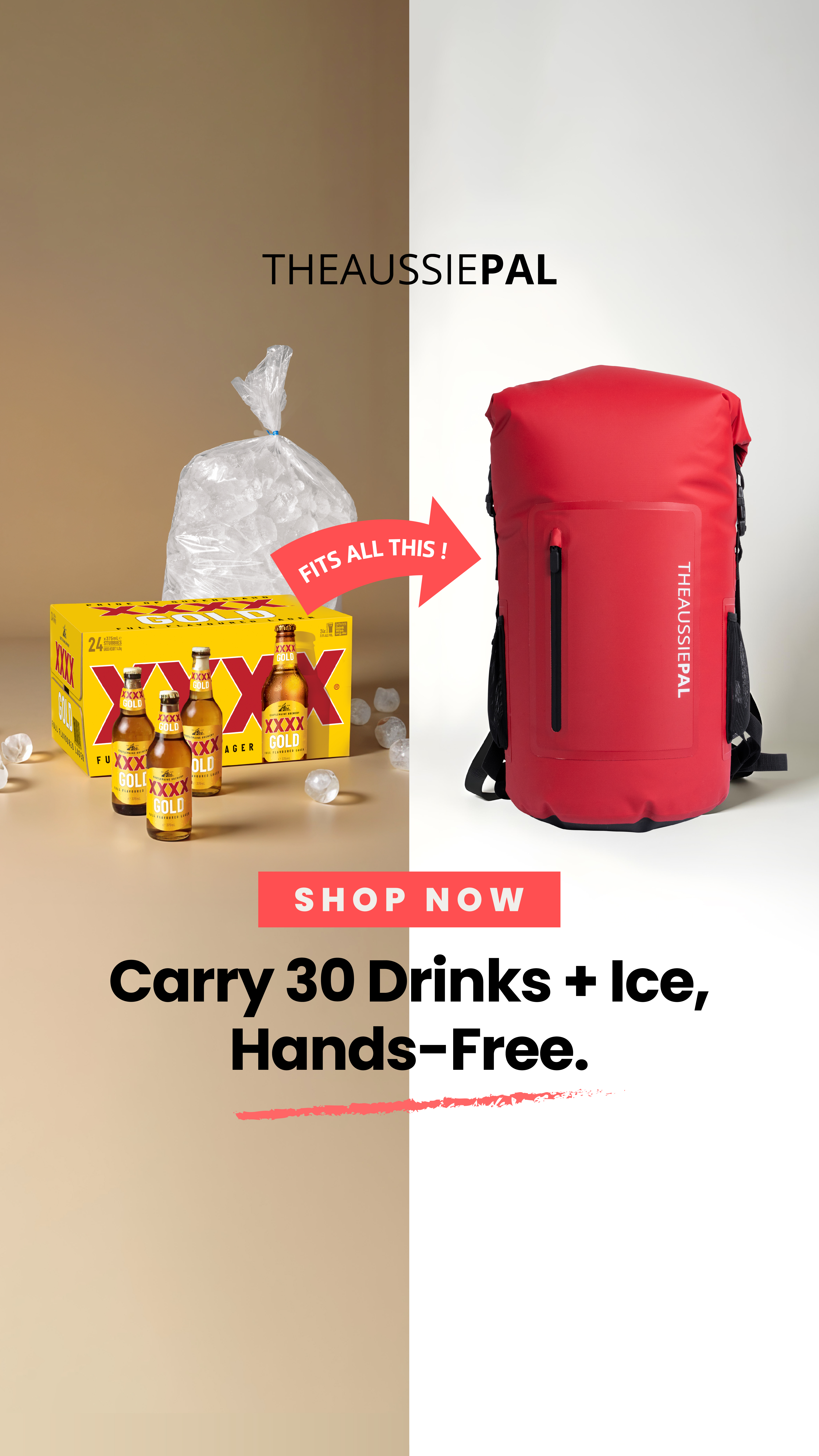 The aussie pal Facebook ad: One Cooler Bag That Does It All!
