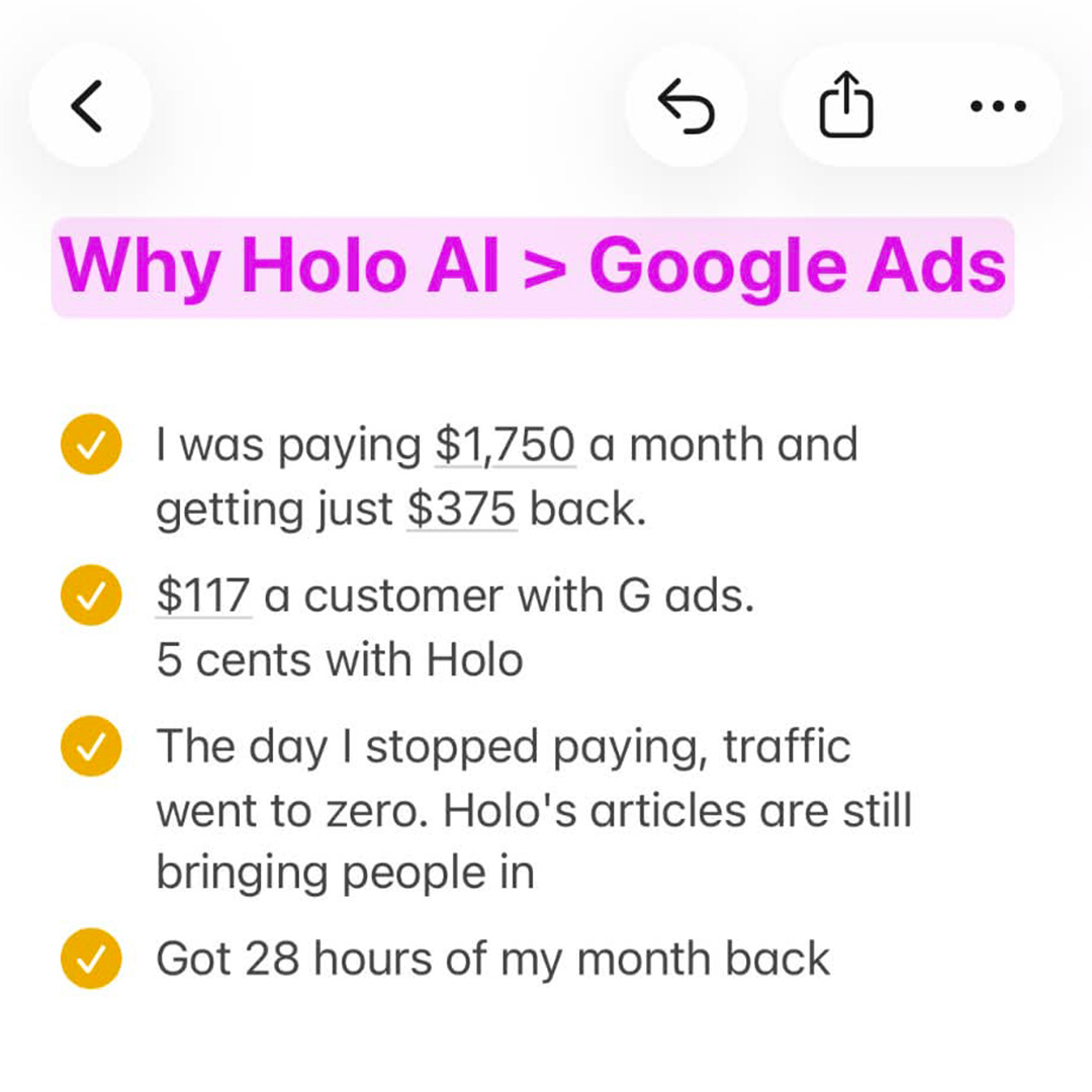 Holo Facebook ad