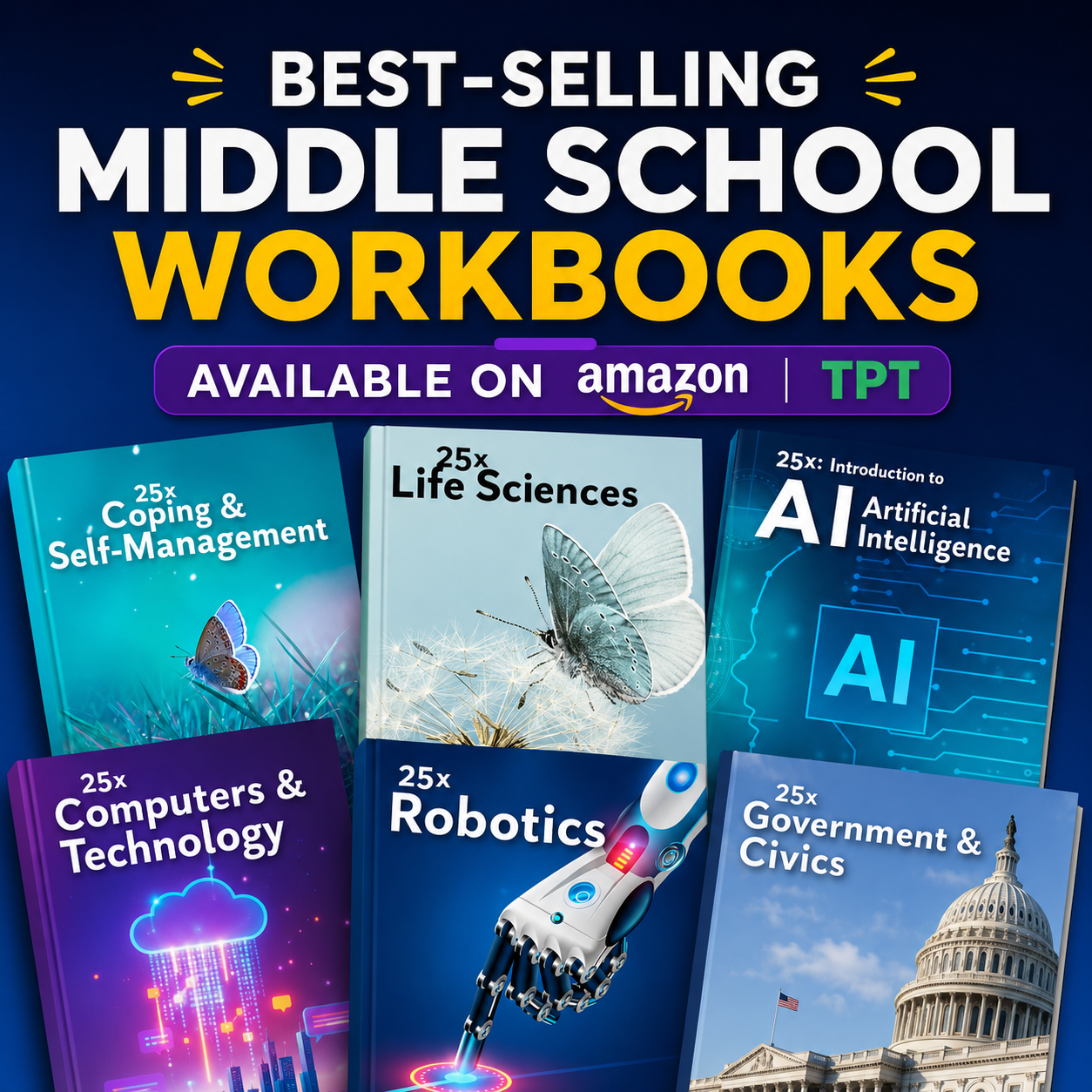 3andb.live Facebook ad: Best-Selling Middle School Workbooks
