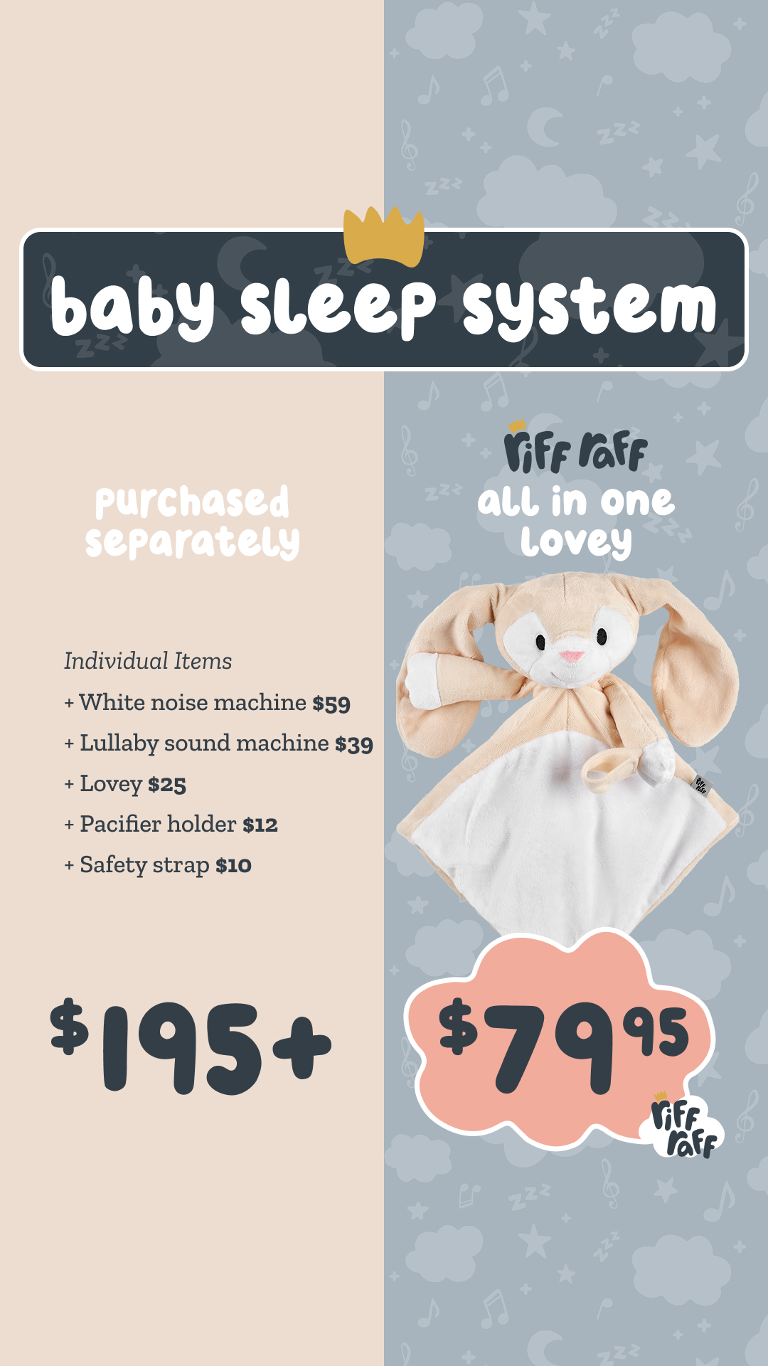 RIFF RAFF SLEEP TOYS Facebook ad