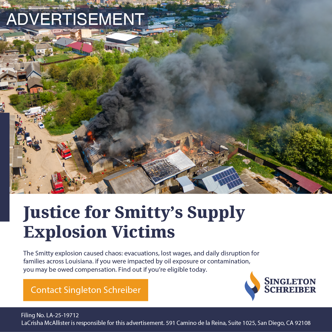 Smitty's Supply Explosion Lawsuit Info Facebook ad from Dec 31, 2025