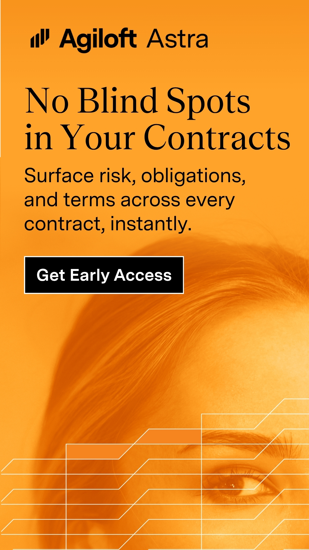 Agiloft, Inc. Facebook ad: Be the first to see everything in your contracts