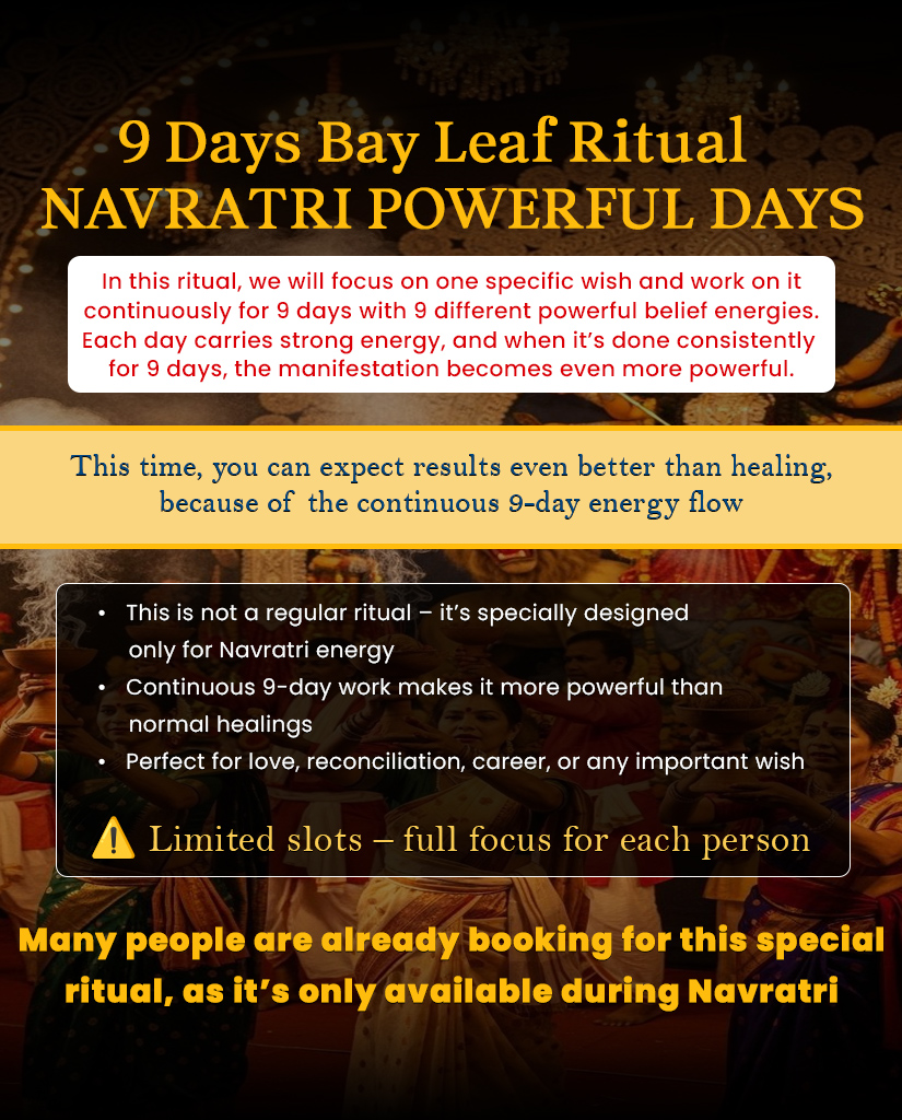 Vrushita Reads Facebook ad: Navratri 9 Days Bay Leaf Ritual