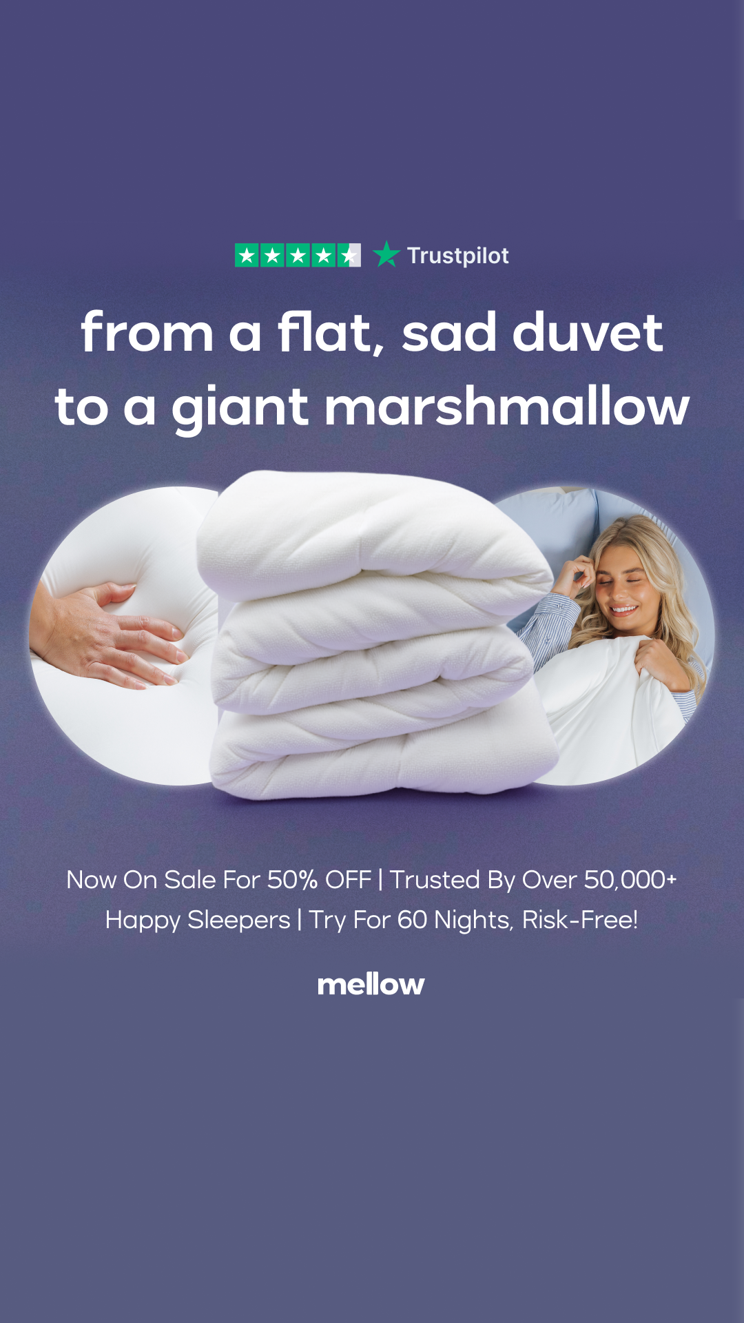 Mellow Comforters Facebook ad