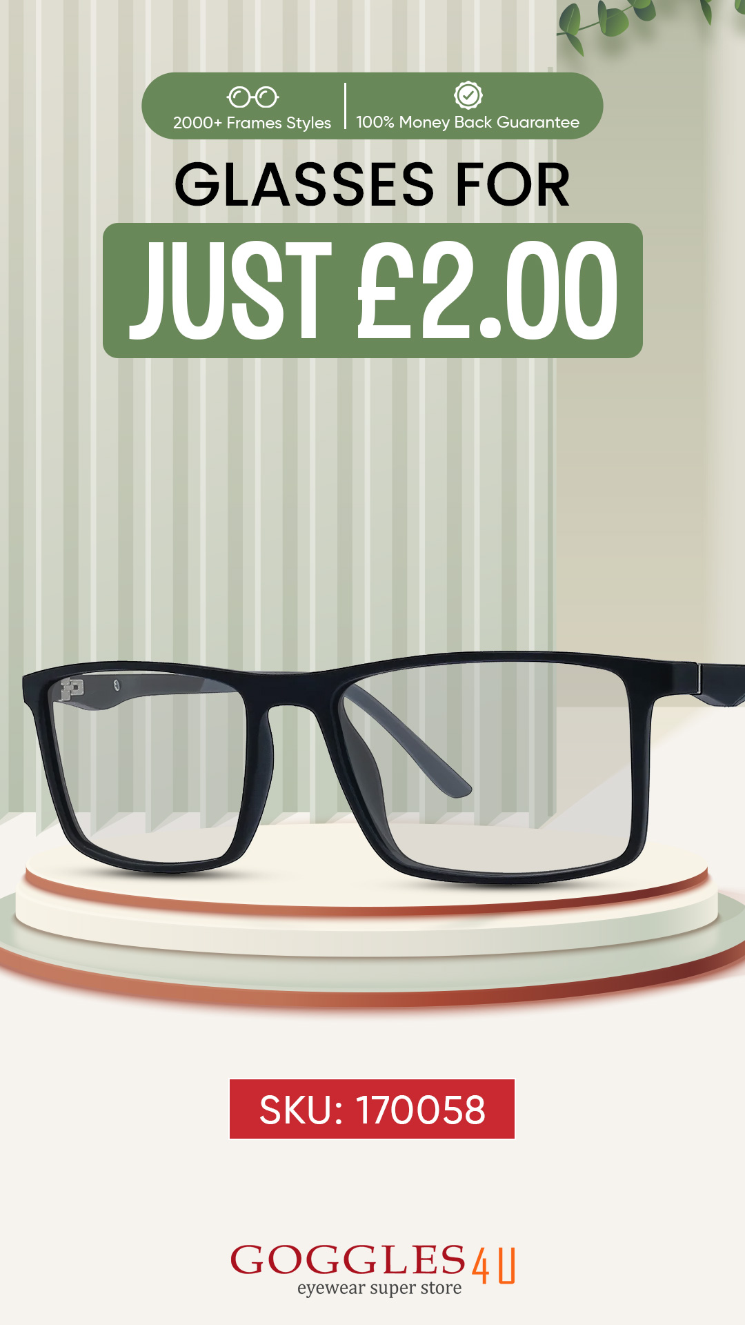 Goggles4U UK Glasses Facebook ad