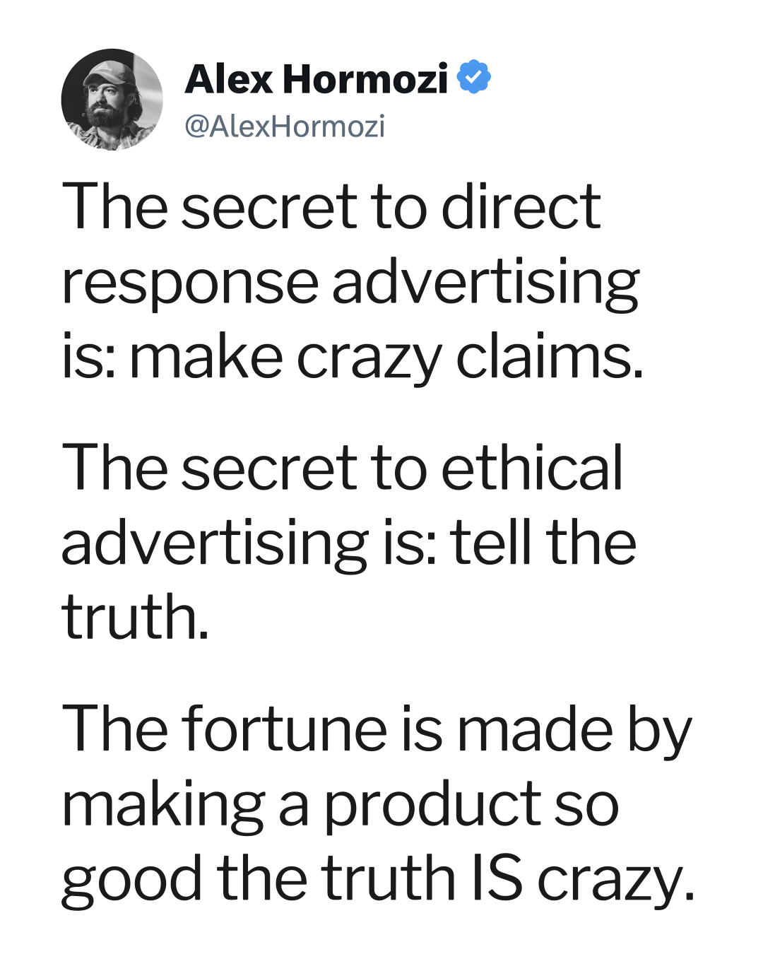 Alex Hormozi Facebook ad