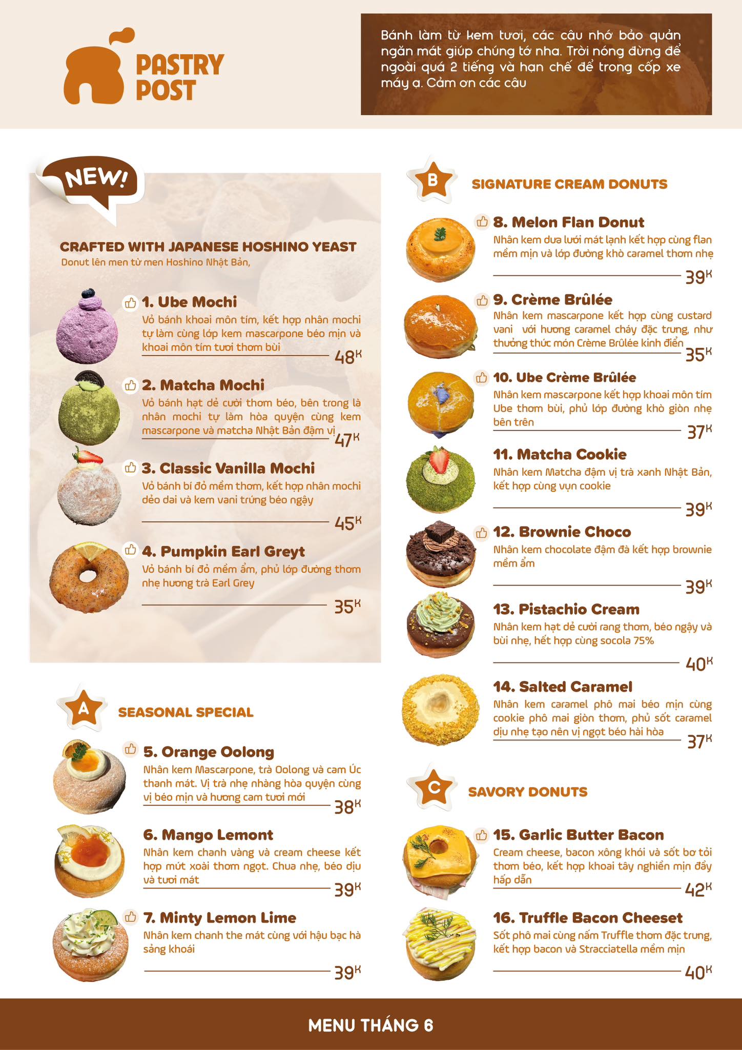 Pastry Post Facebook ad: MENU DONUT MỚI TOANH CỦA PASTRY POST