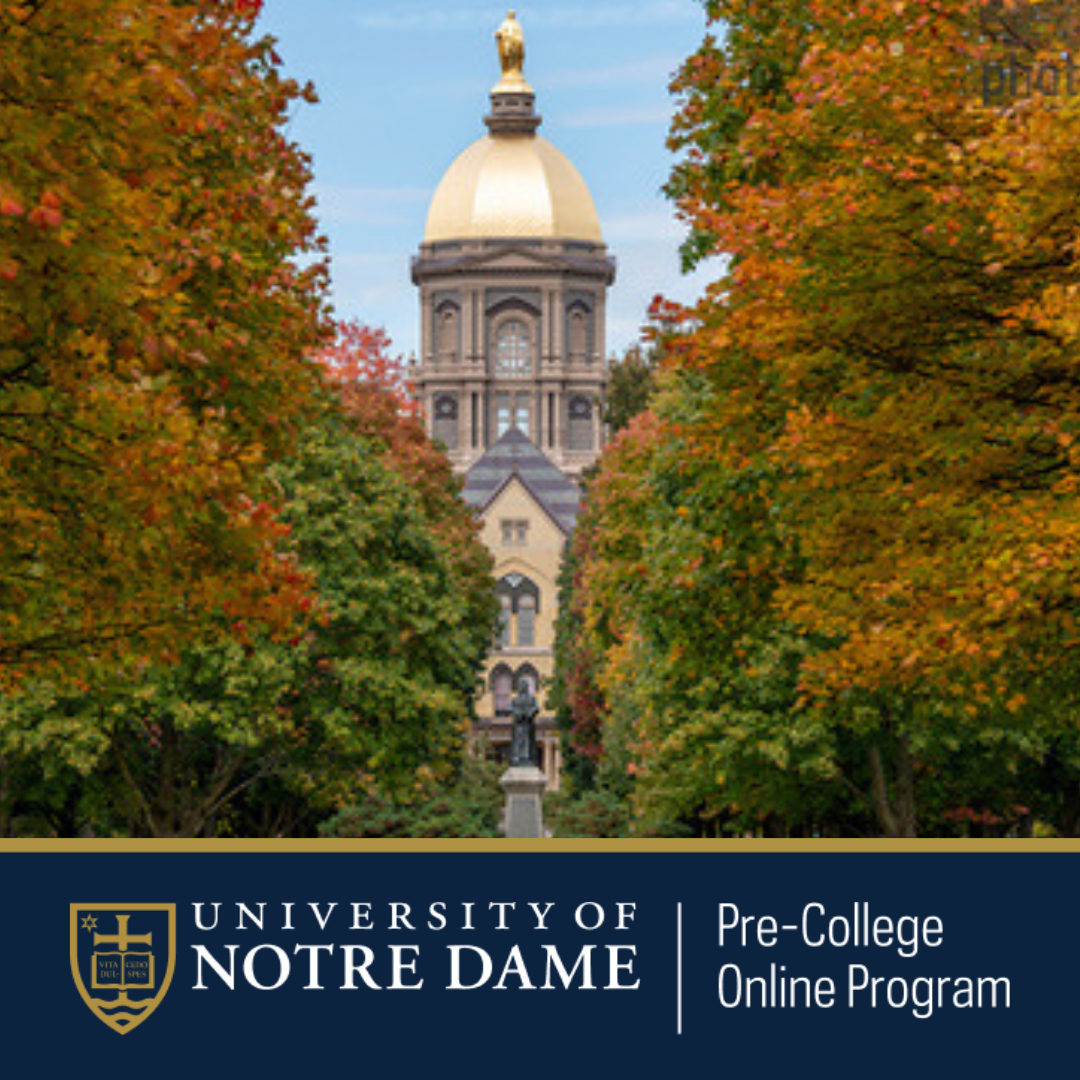 Notre Dame Pre-College Online Program Facebook ad