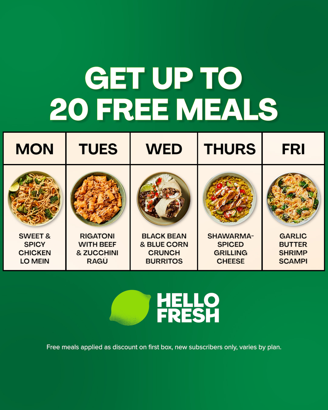 HelloFresh Facebook ad