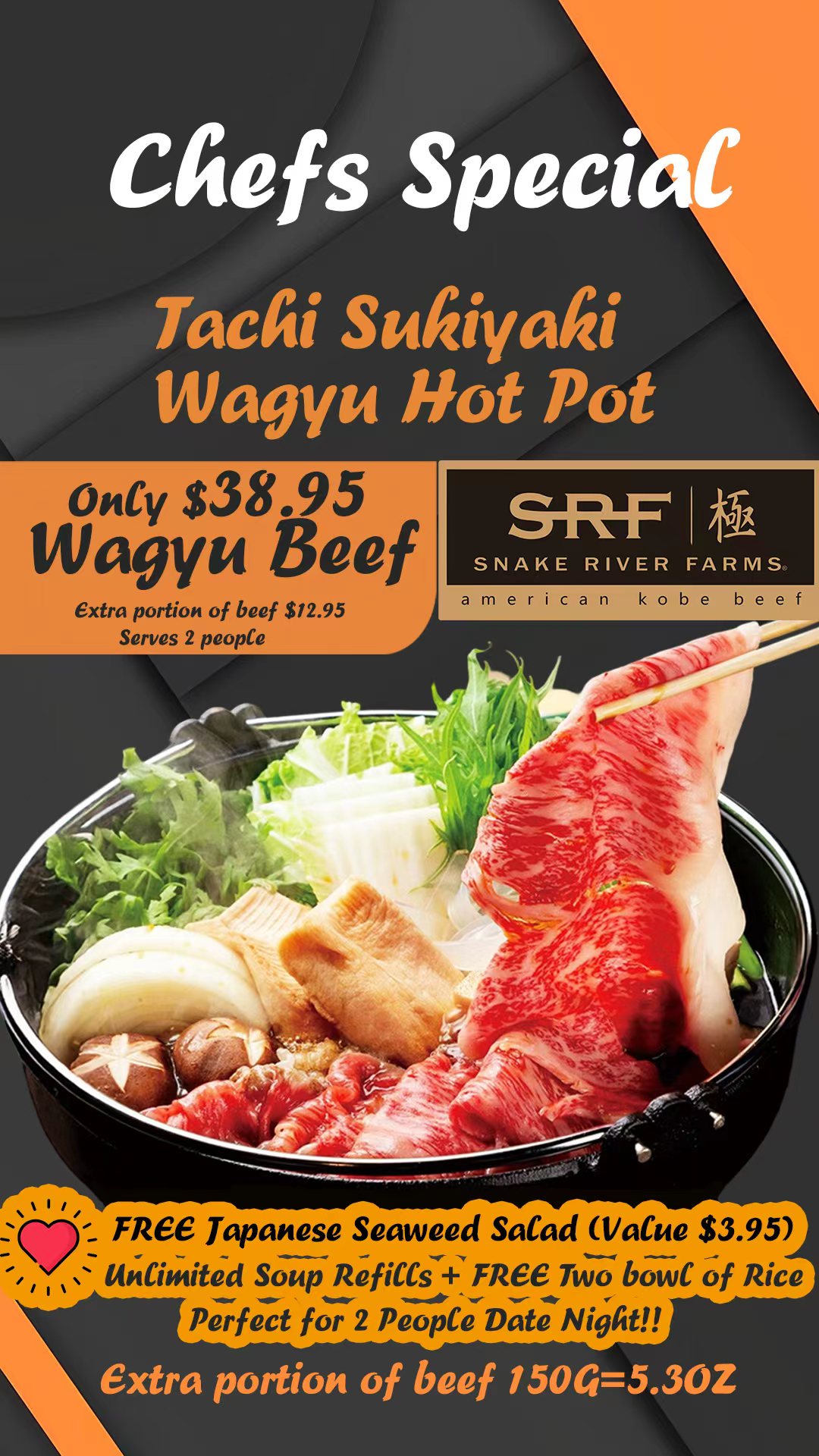 Tachi ramen & tea bar Facebook ad: Chef’s Specials at Tachi!