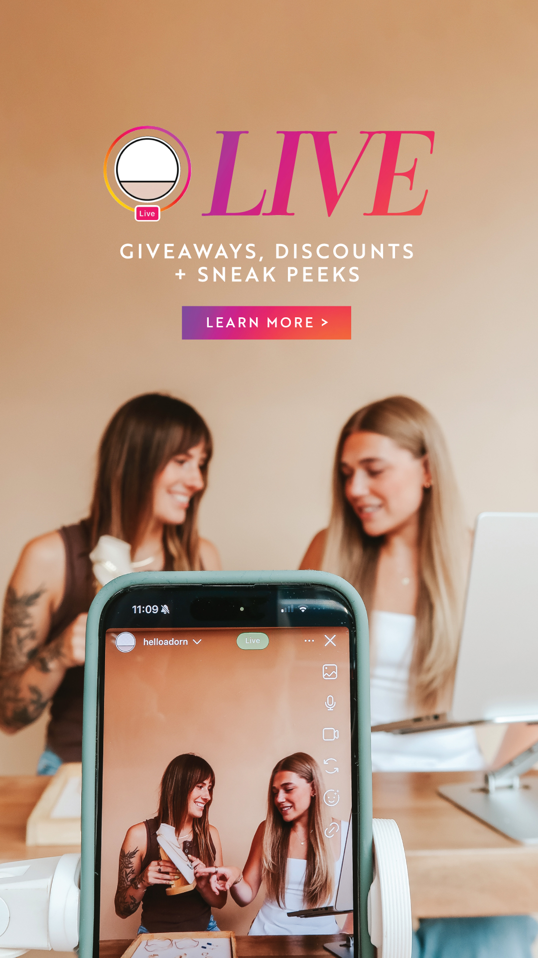 Hello Adorn Facebook ad