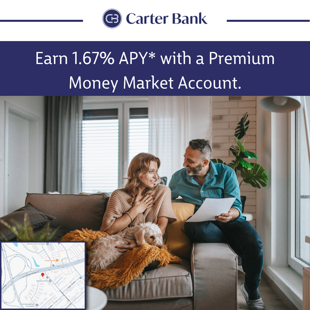 Carter Bank Facebook ad: Earn more interest than you would with most…