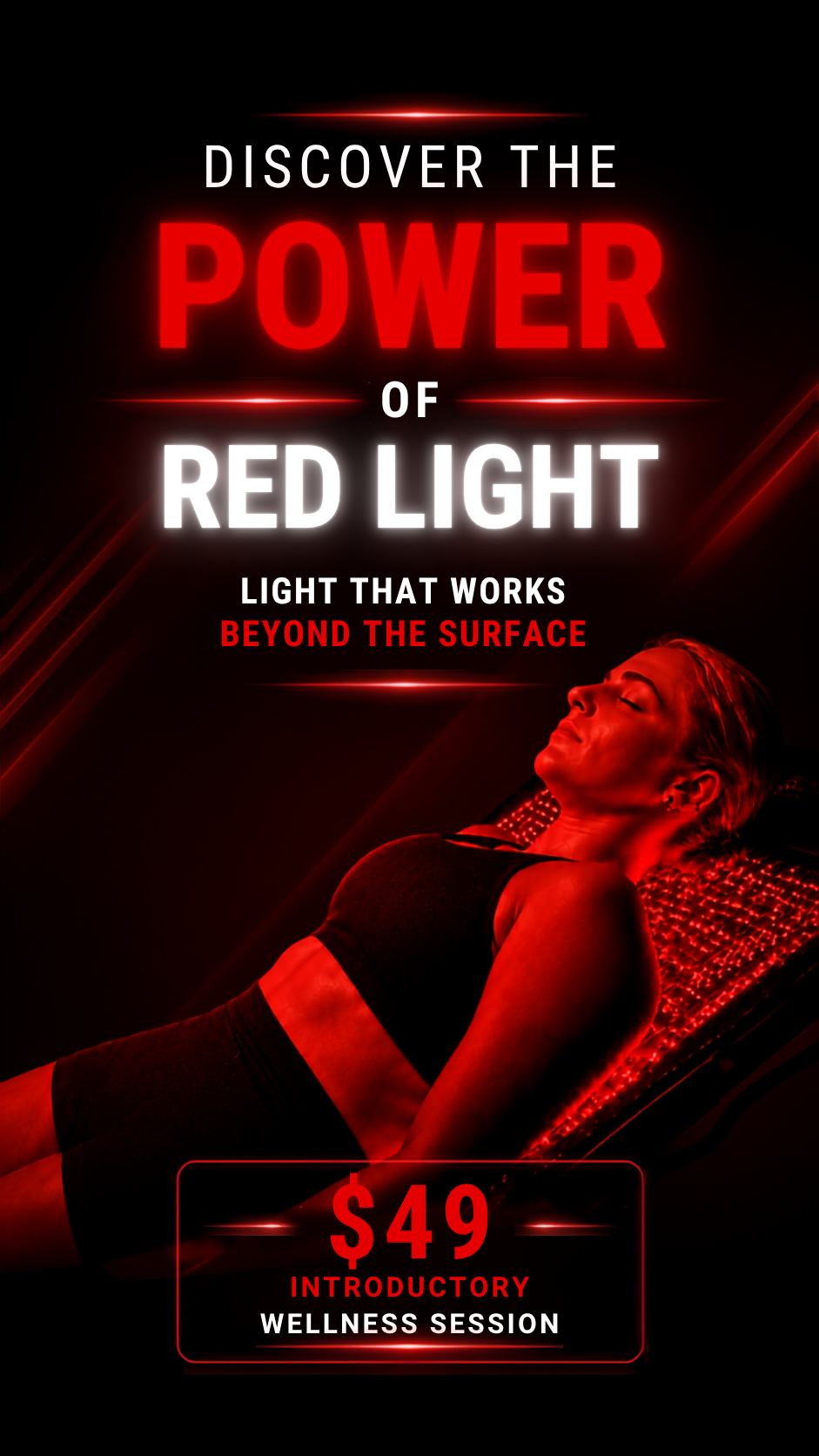 Revive Health Holden Facebook ad: DISCOVER THE POWER OF RED LIGHT